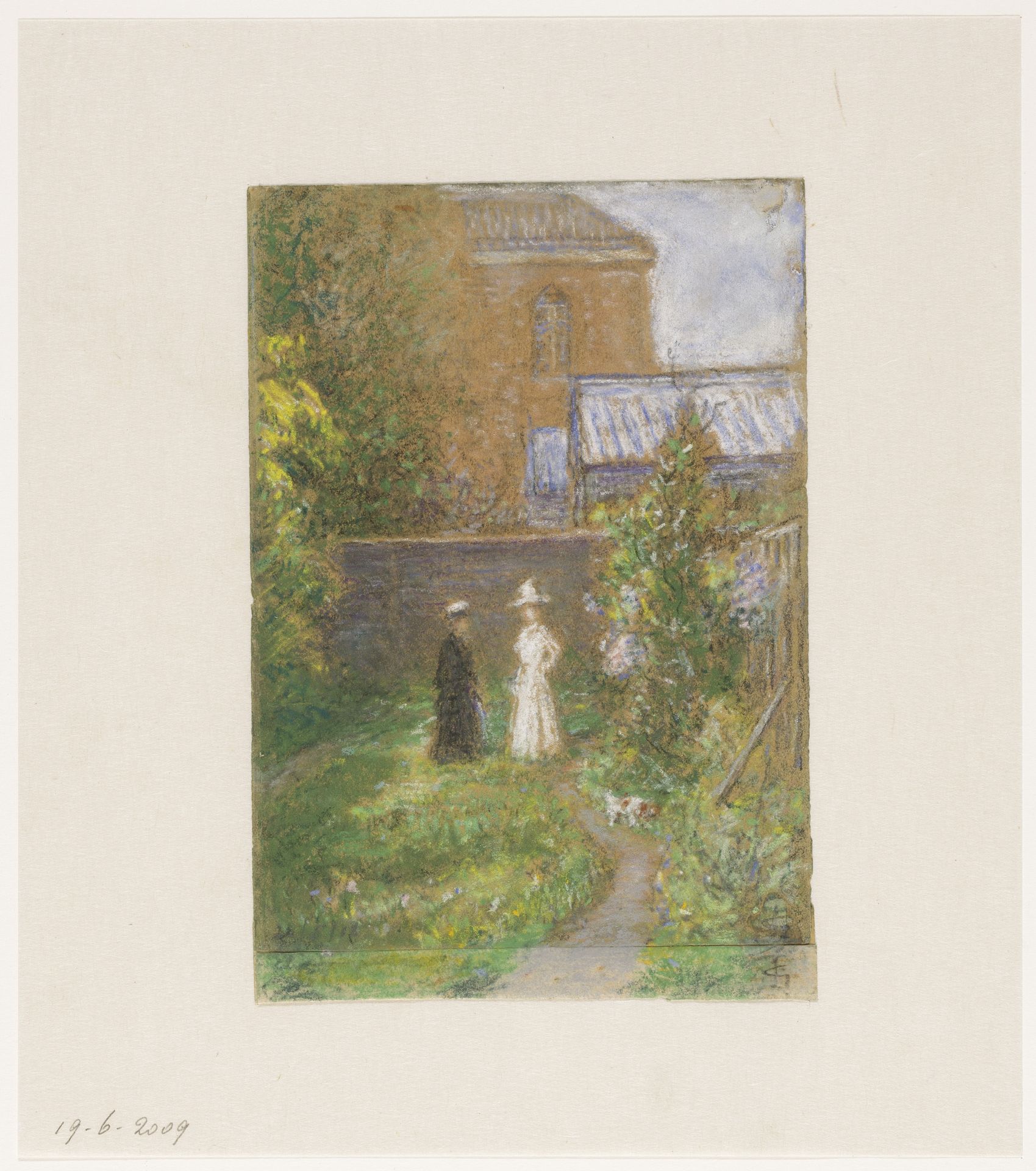 Mevrouw Storm van 's Gravesande-Clifford en haar dochter in de tuin by Carel Nicolaas Storm van 's-Gravesande