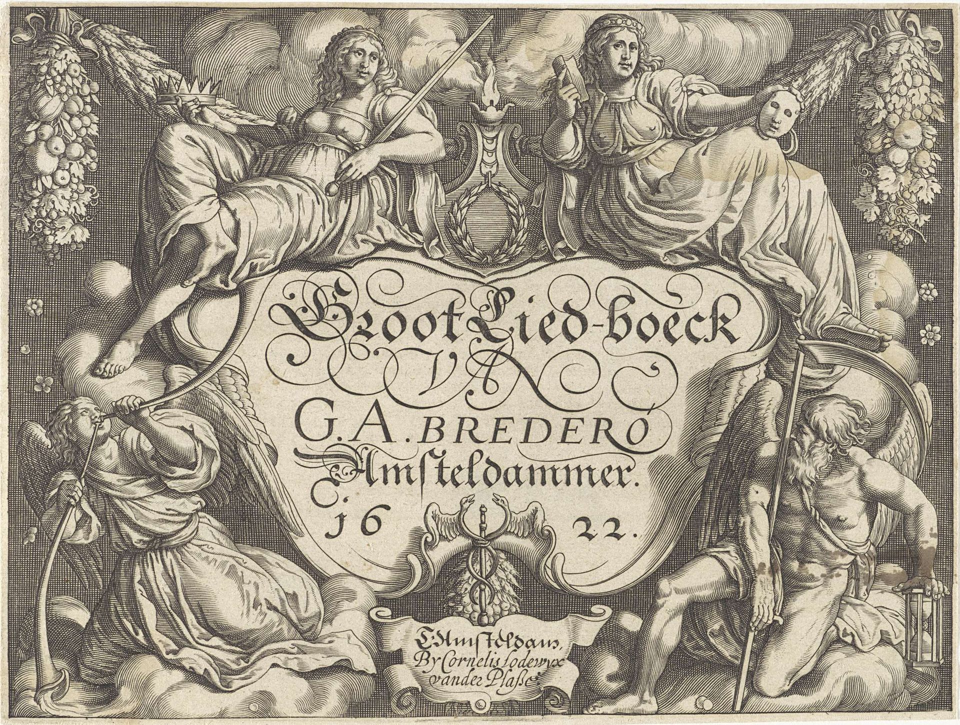 Allegorische voorstelling van het blij- en treurspel by Pieter Serwouters
