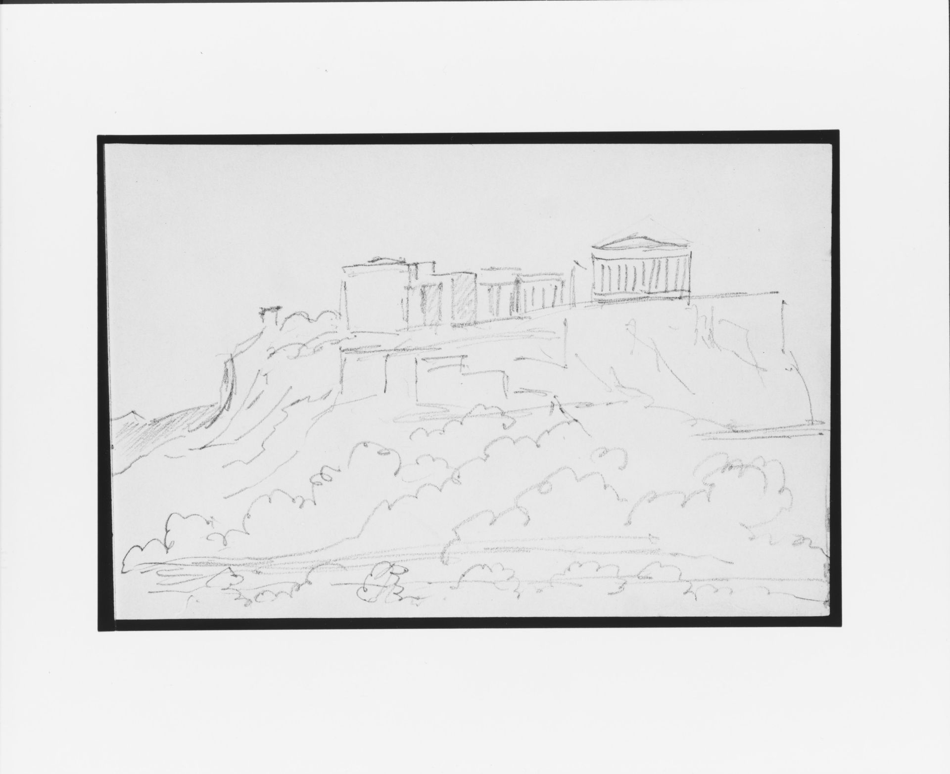 Sketch of Ancient Ruins on Hilltop (from Sketchbook) by Mary Newbold Sargent