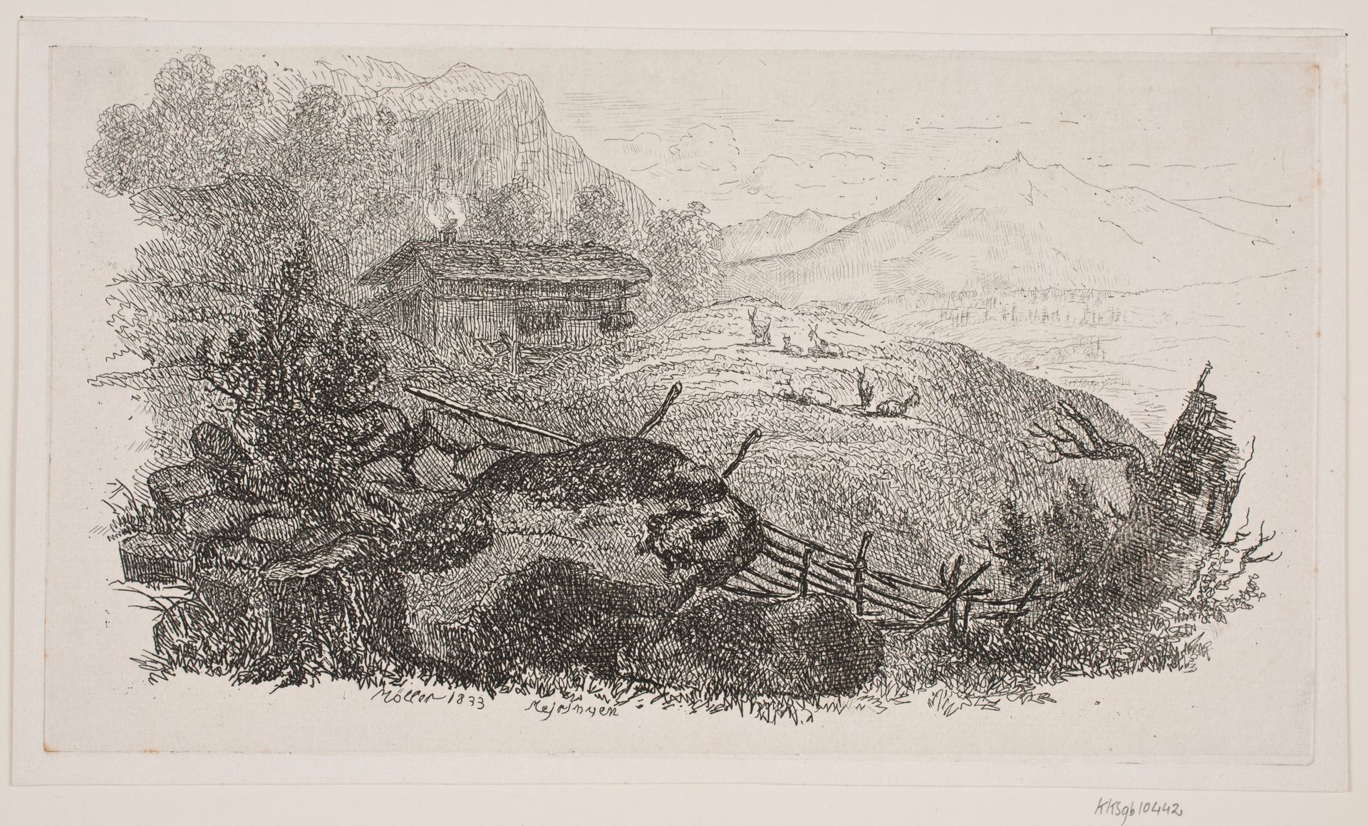 Bjergparti ved Meiringen by J.P. Møller