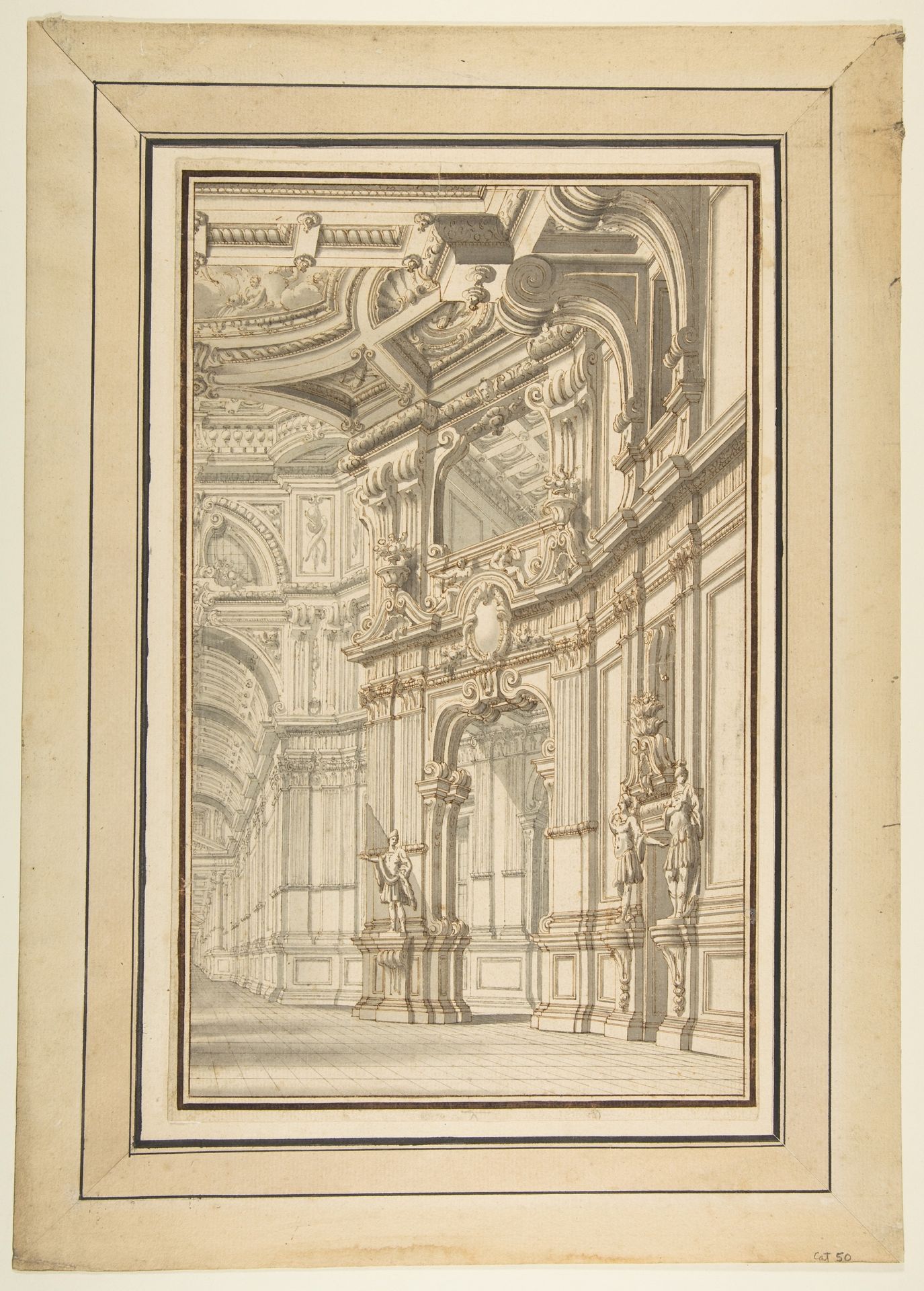 Design for a Stage Set, Showing Right Half Only by Prospero Zanichelli