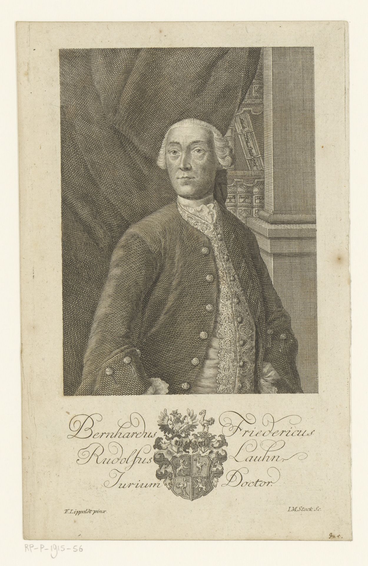 Portret van Bernhard Friedrich Rudolf Lauhn by Johann Michael Stock