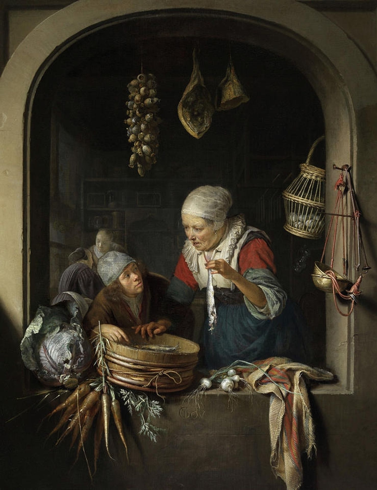 Herring Seller and Boy by Gerrit Dou