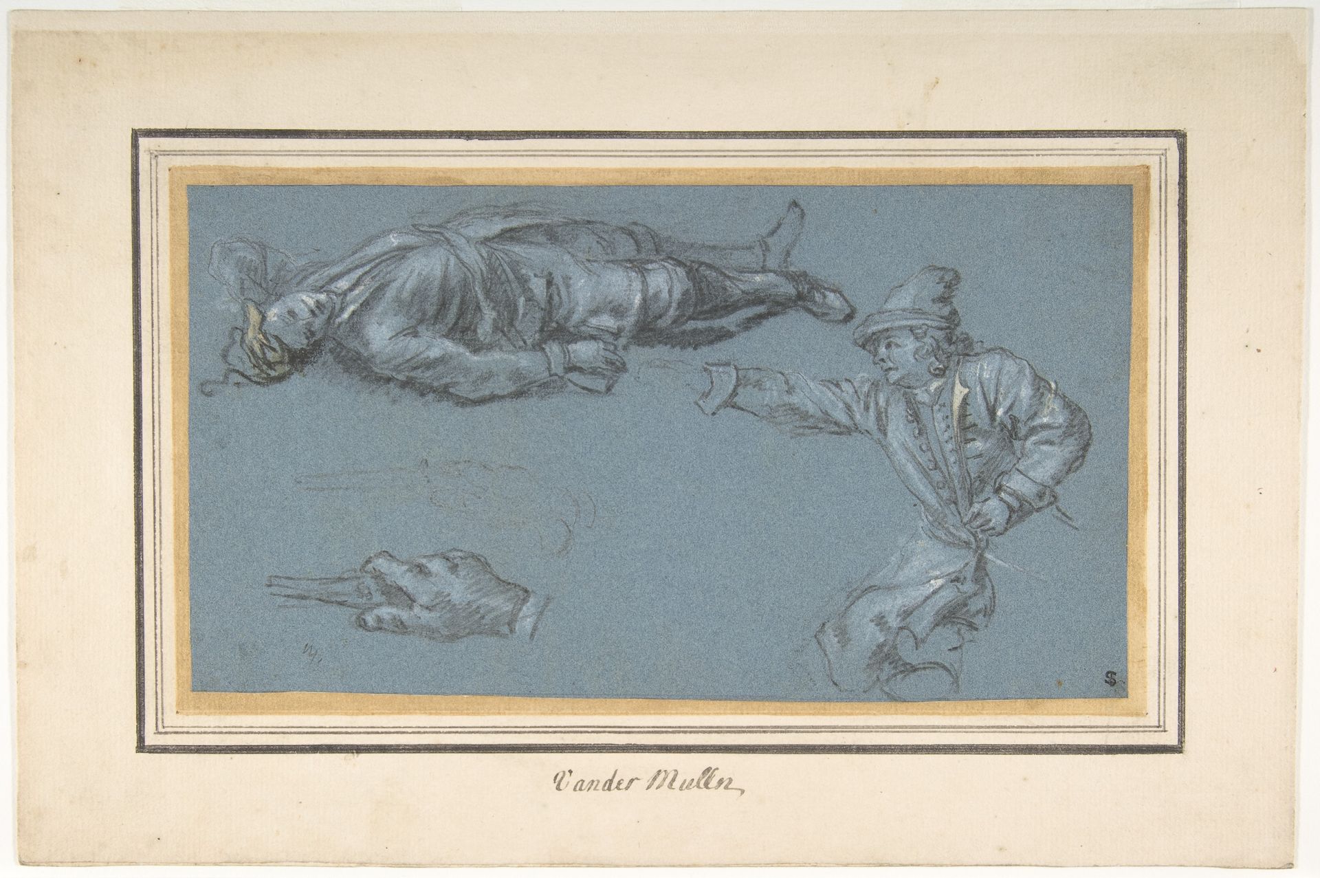 Study of Two Soldiers and a Hand by Adam van der Meulen
