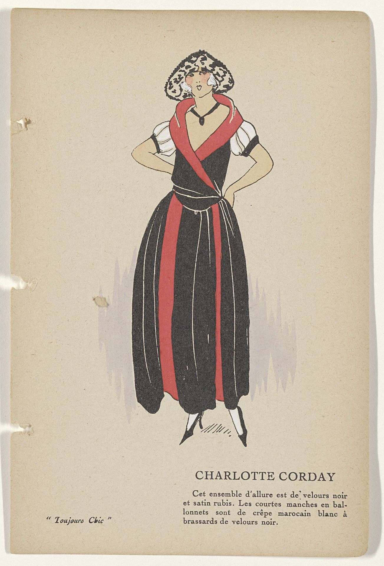 Toujours Chic Les Robes, Hiver 1921-1922: Charlotte Corday by G-P. Joumard