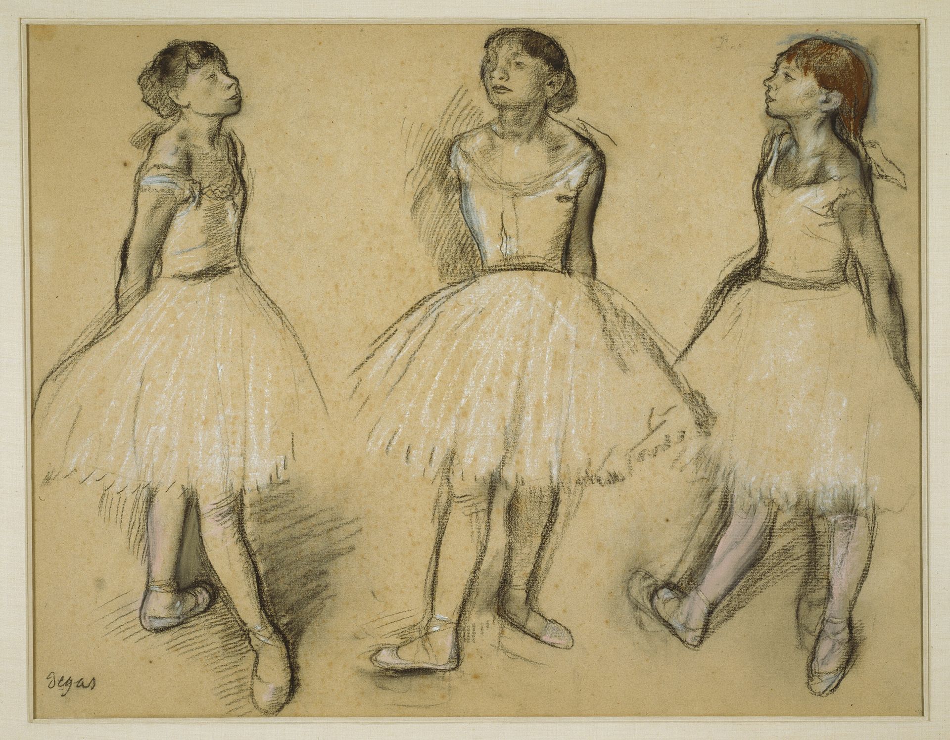 Three Studies of a Dancer in Fourth Position by Edgar Degas