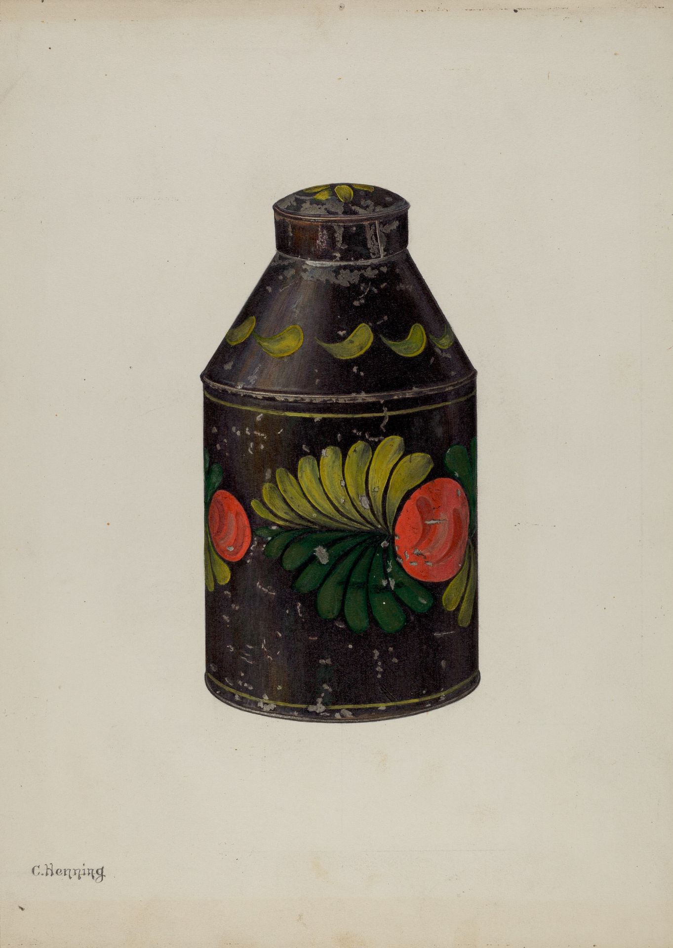 Toleware Tea Caddy by Charles Henning