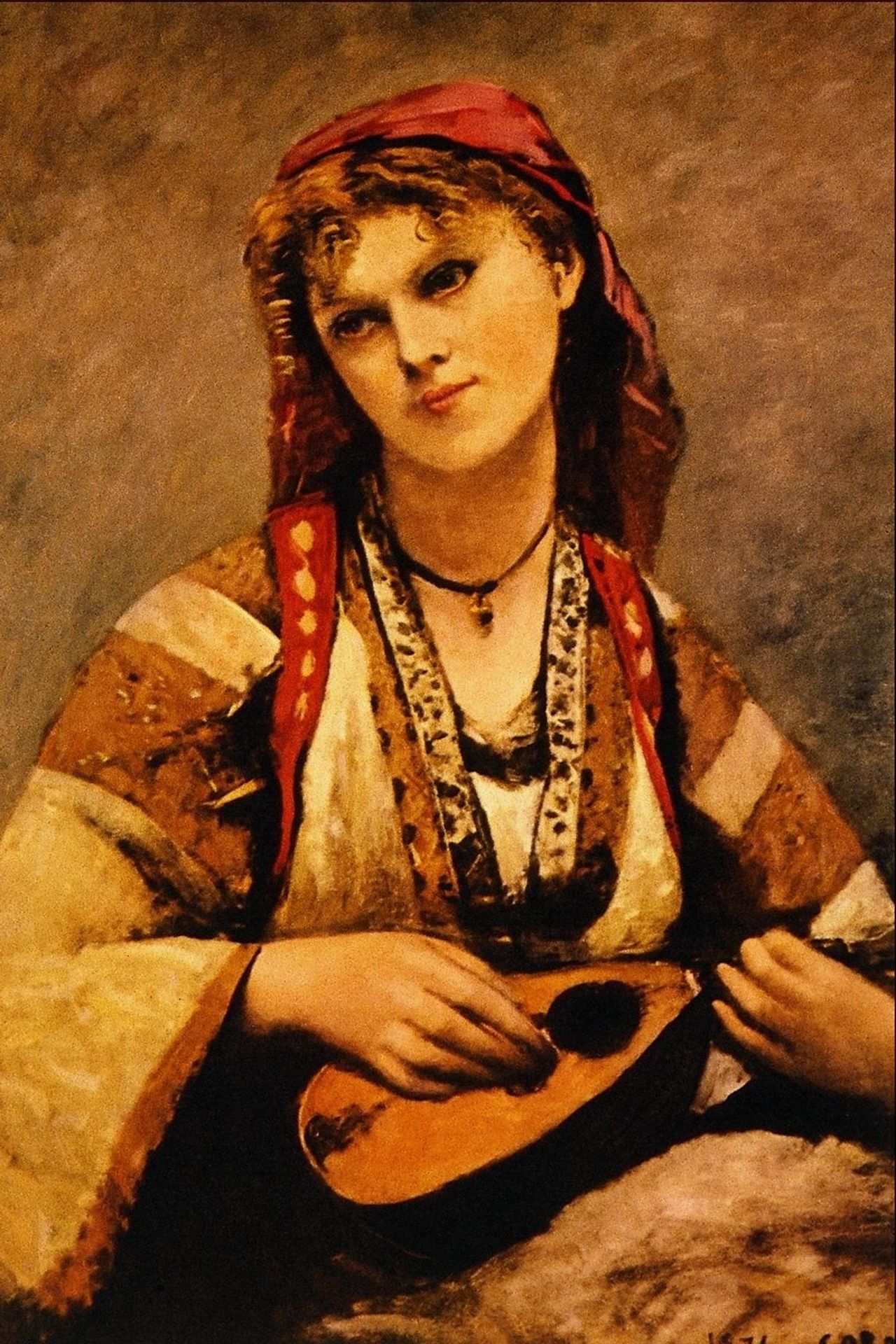 Christine Nilson, or The Bohemian with a Mandolin by Camille Corot