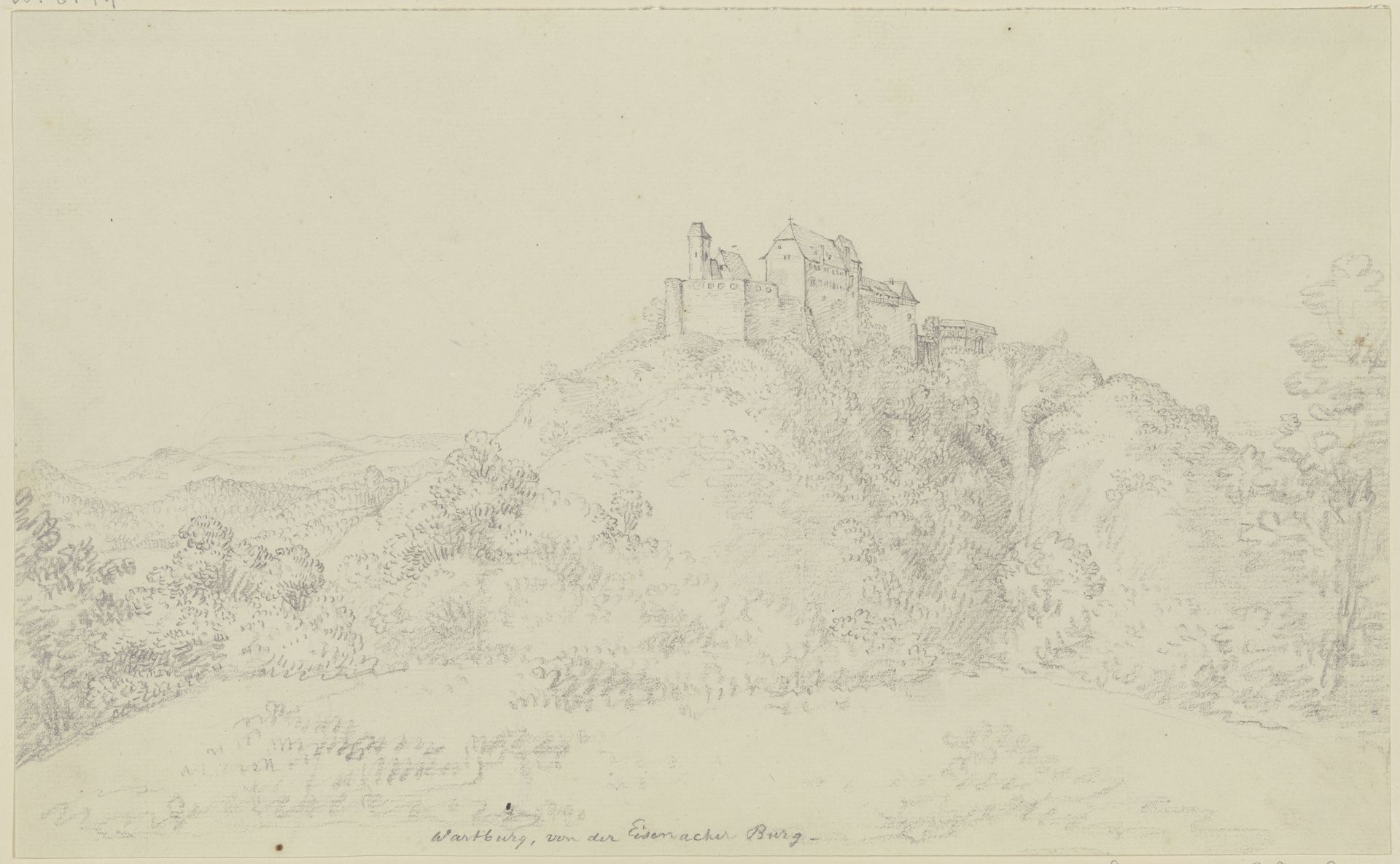 Wartburg, von der Eisenacher Burg gesehen by Georg Melchior Kraus