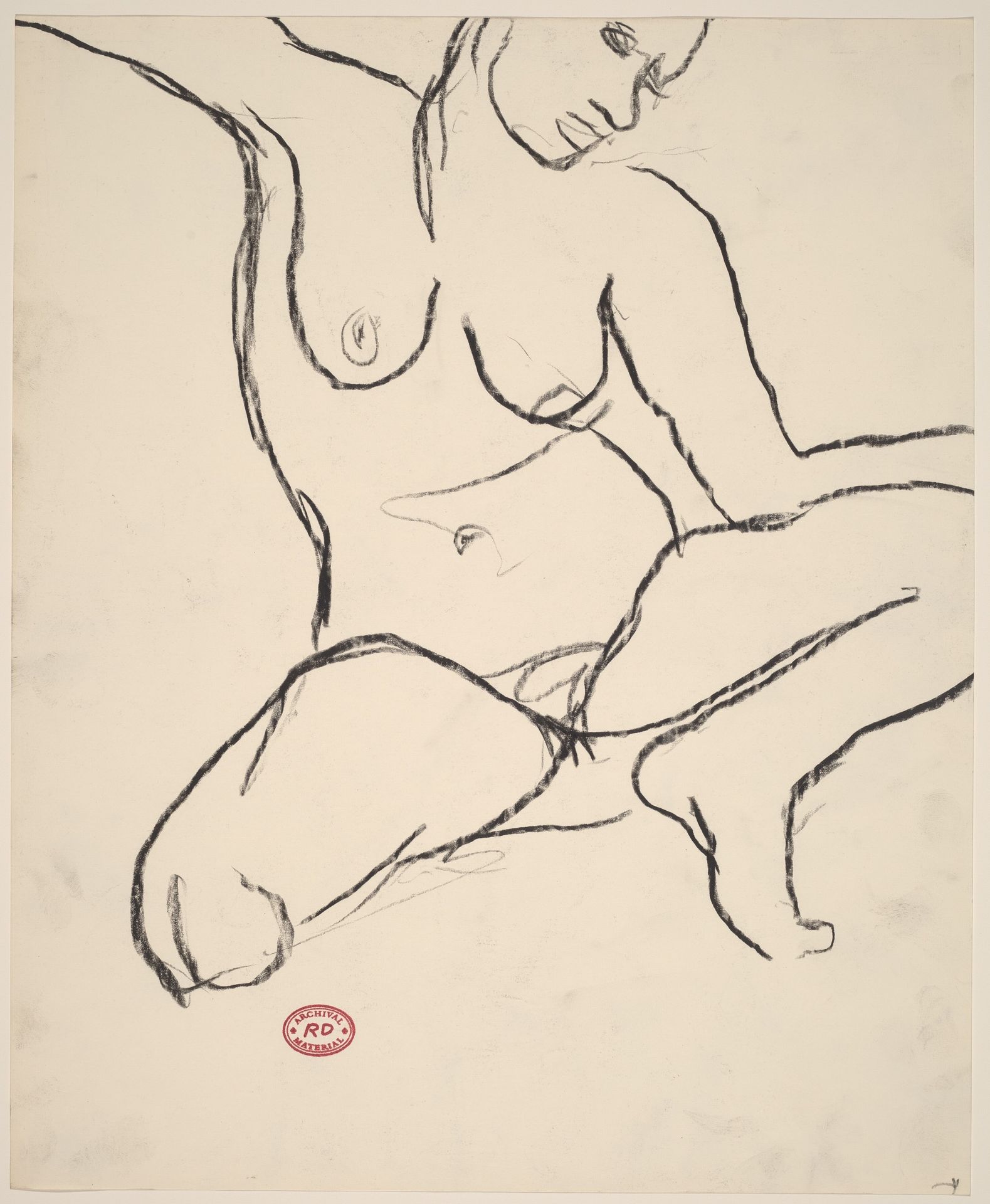 Untitled [crouching female nude] by Richard Diebenkorn