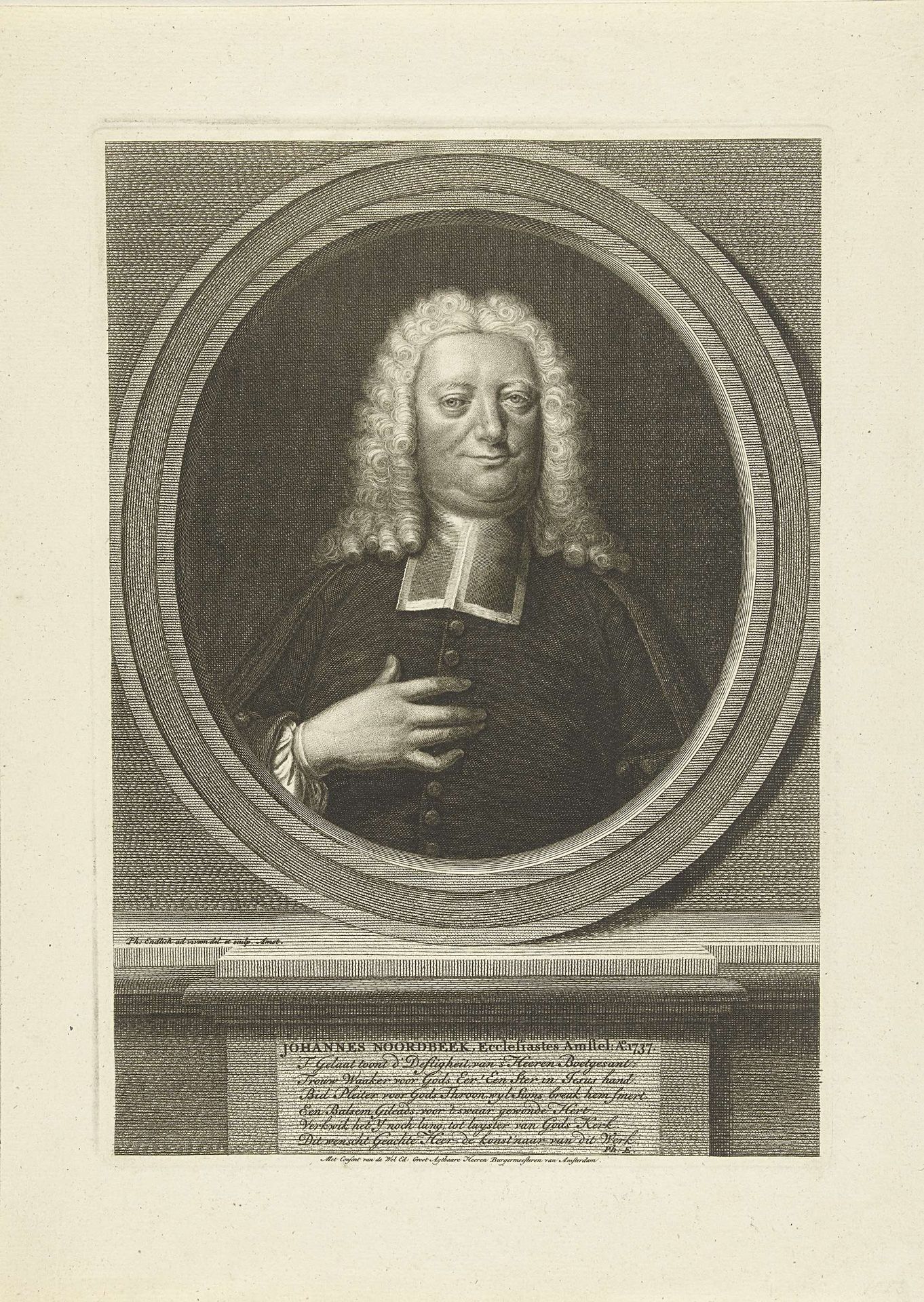 Portret van Johannes Noordbeek by Philippus Endlich