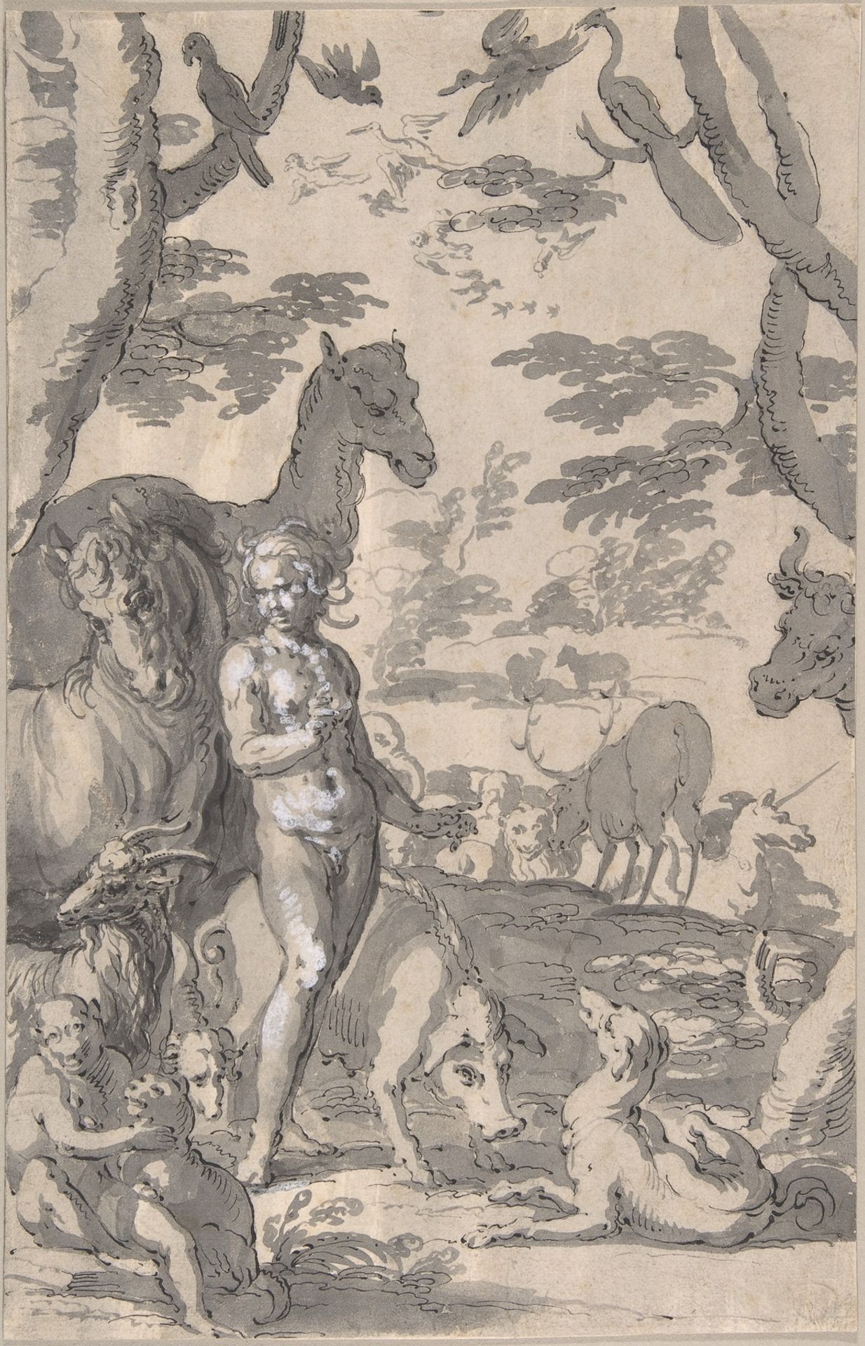 Adam in the Garden of Eden, Naming the Animals by Joachim Wtewael