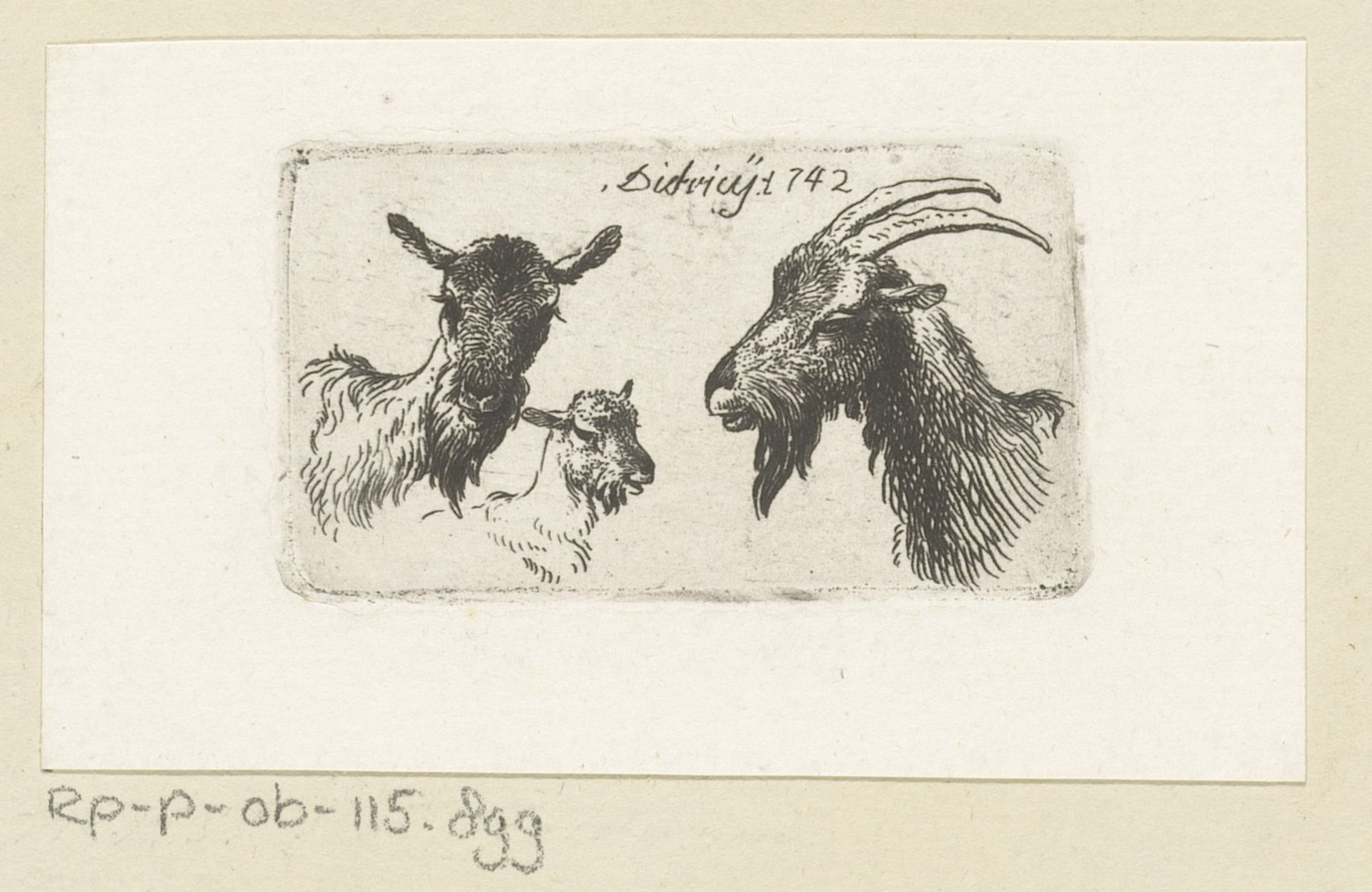 Drie geiten by Christian Wilhelm Ernst Dietrich