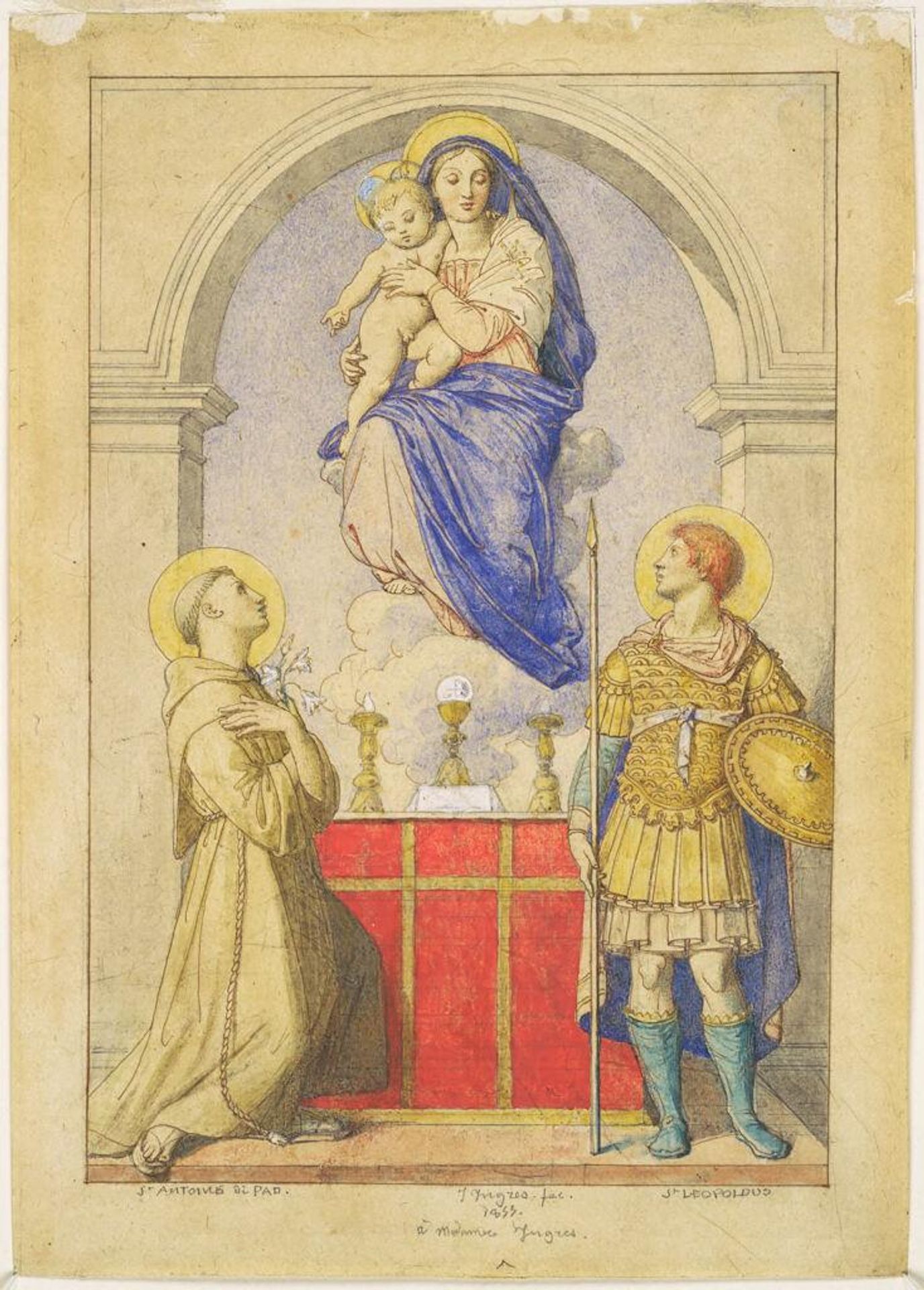 The Virgin and Child Appearing to Saints Anthony of Padua and Leopold of Carinthia by Jean Auguste Dominique Ingres