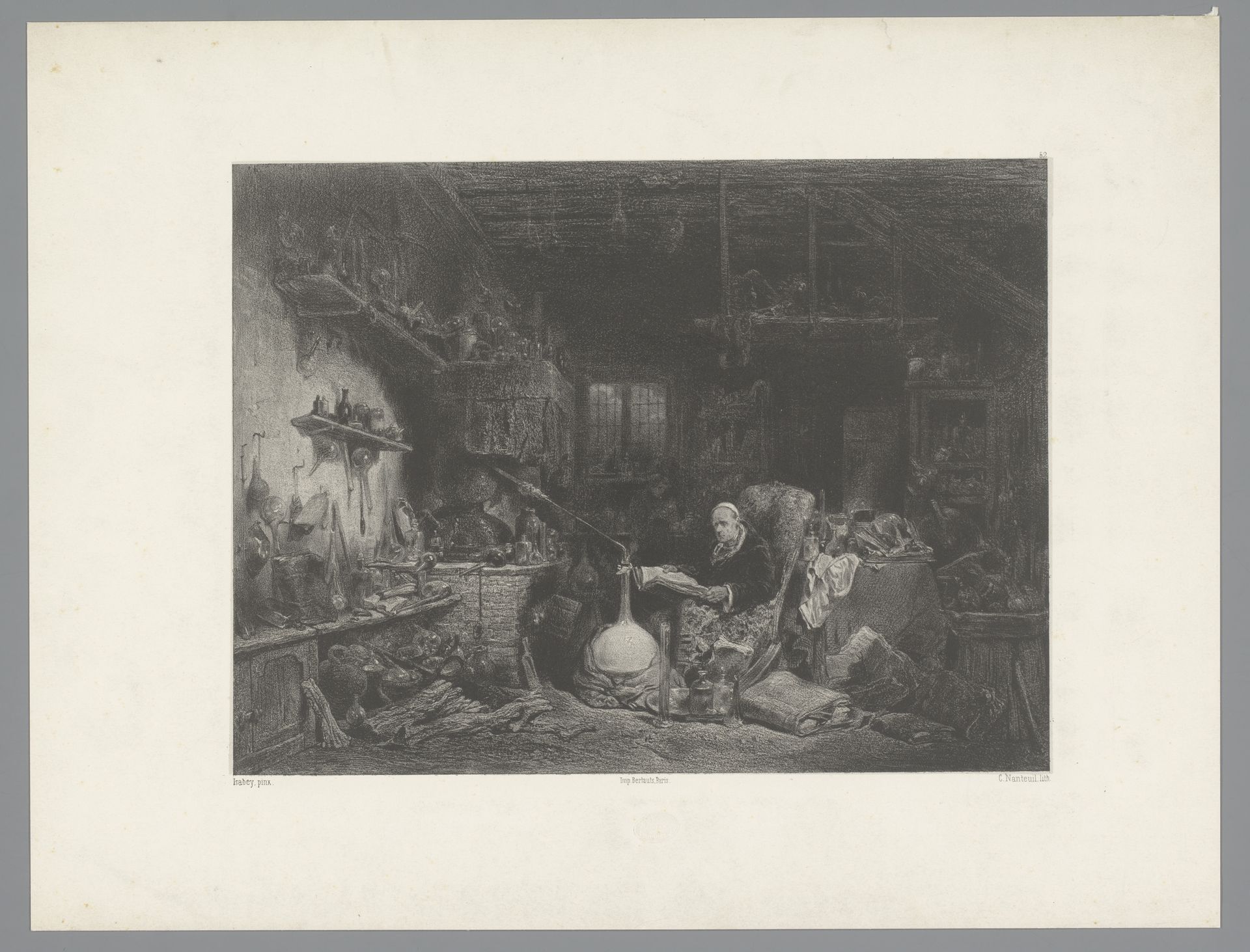 Alchemist in zijn werkplaats by Célestin Nanteuil