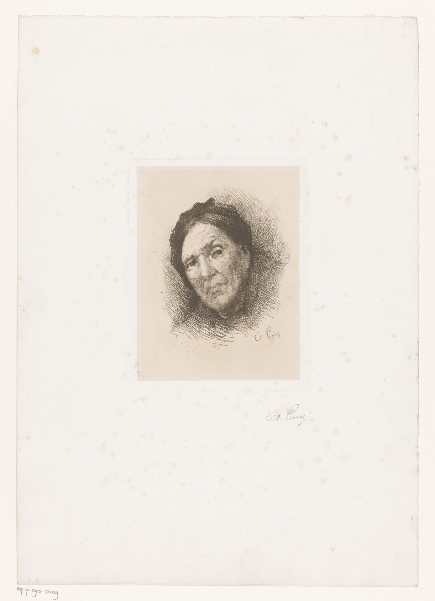 Portret van een onbekende vrouw by A. Pierre