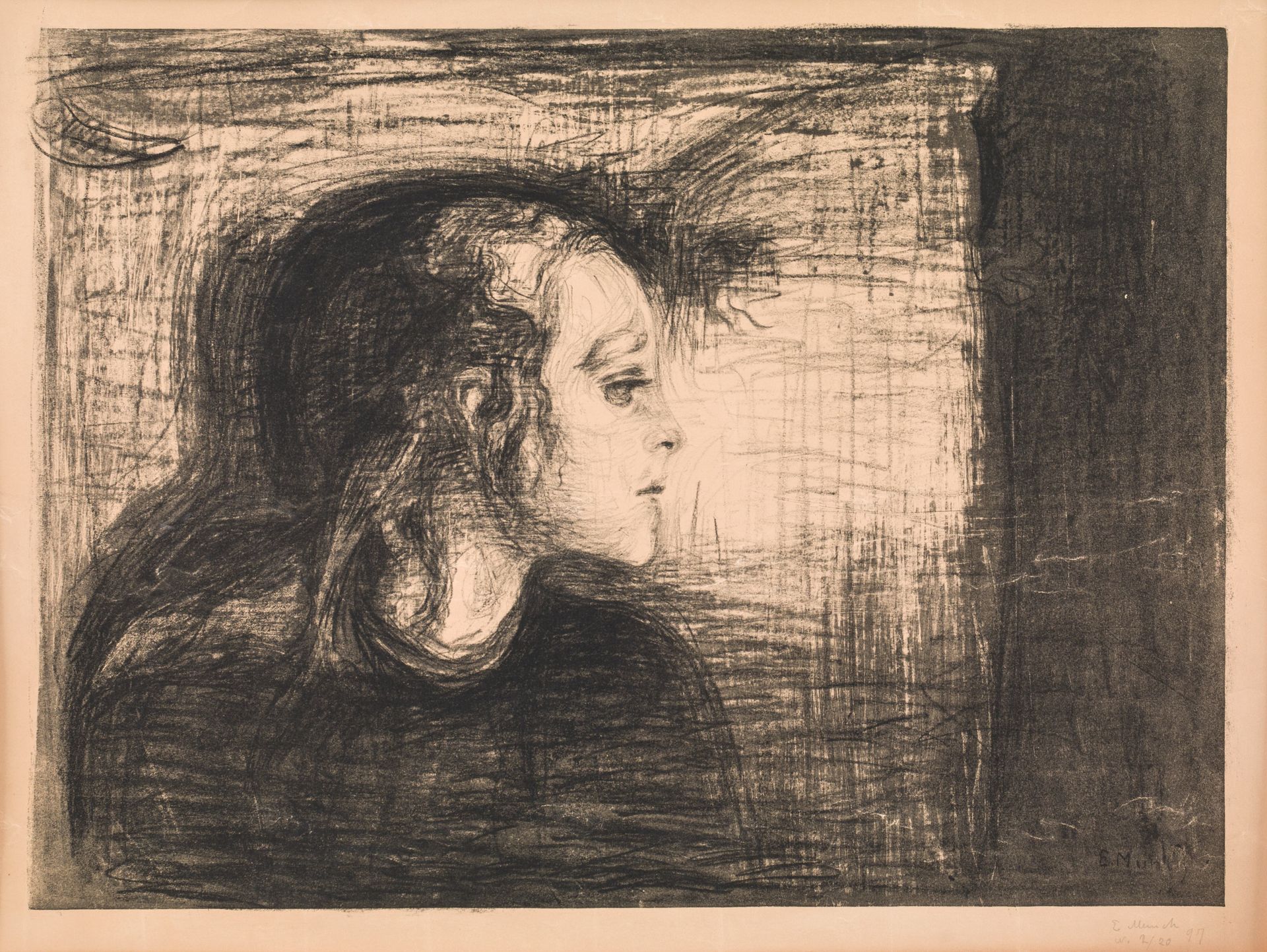 Den syge pige by Edvard Munch