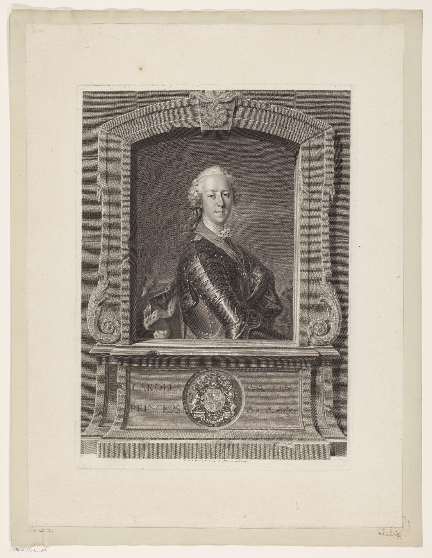 Portret van Karel Eduard Stuart by Johann Georg Wille