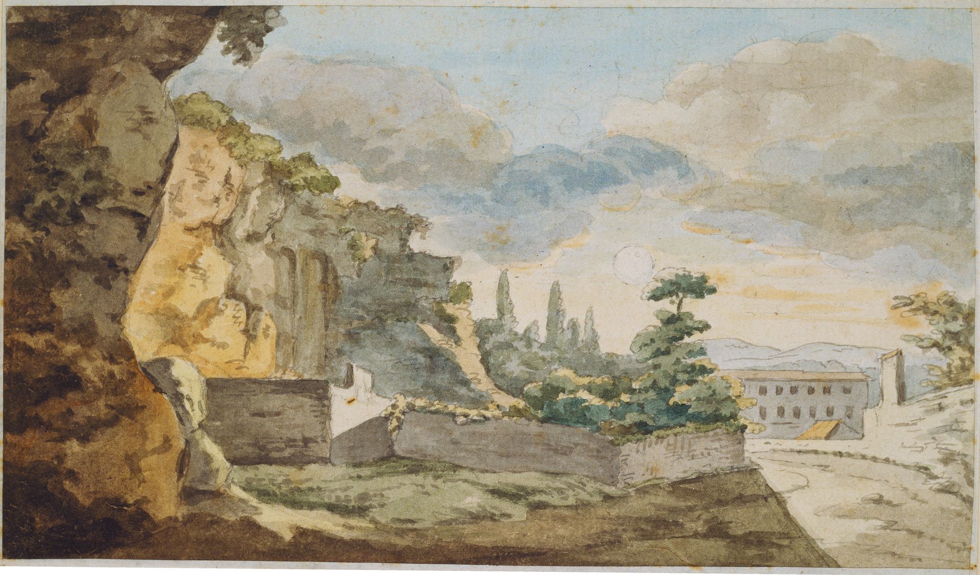 Abendstimmung am Muro Torto vor der Porta del Popolo in Rom by Johann Wolfgang von Goethe
