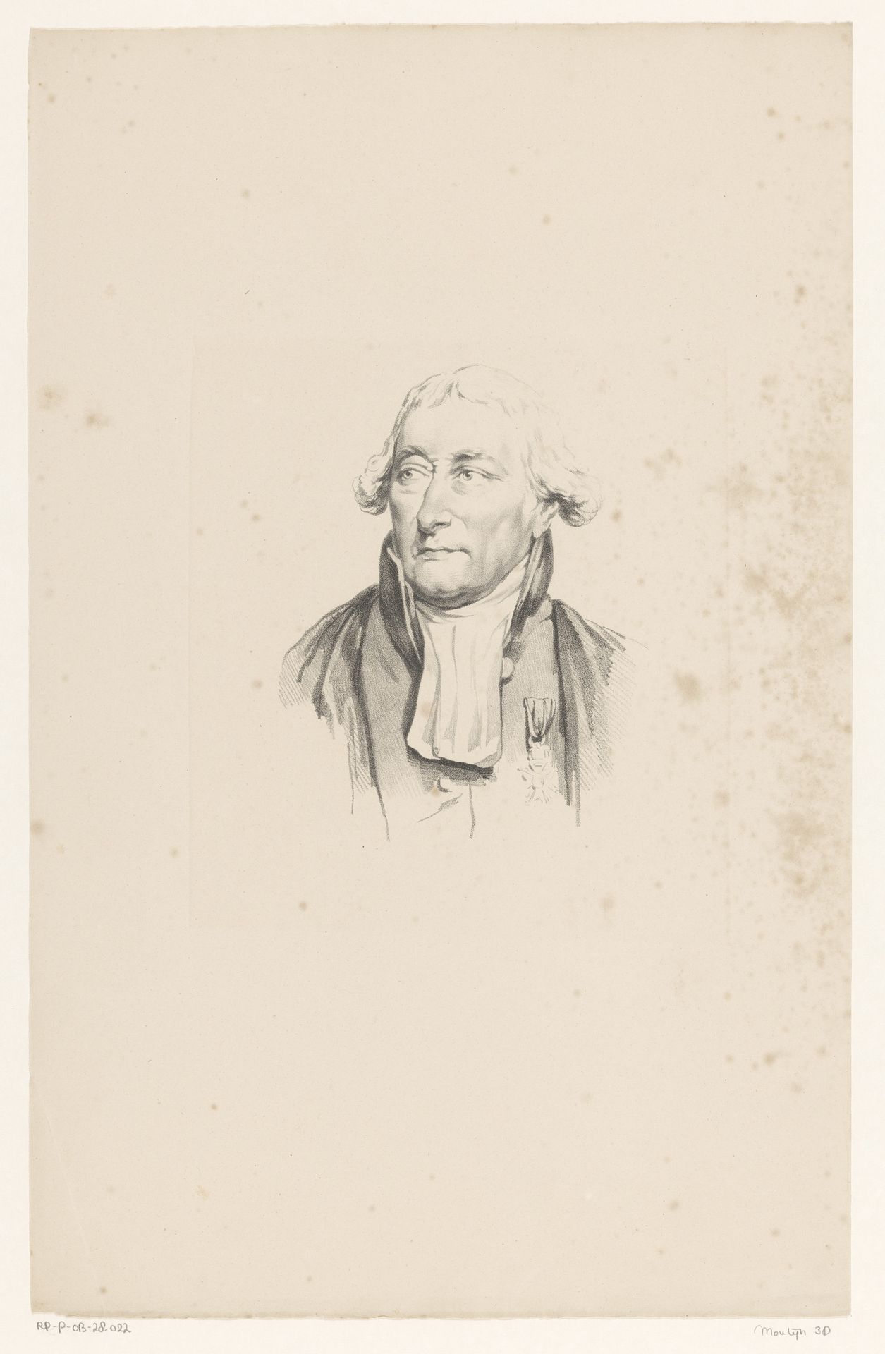 Portret van professor Hendrik Constantijn Cras by Jean Augustin Daiwaille