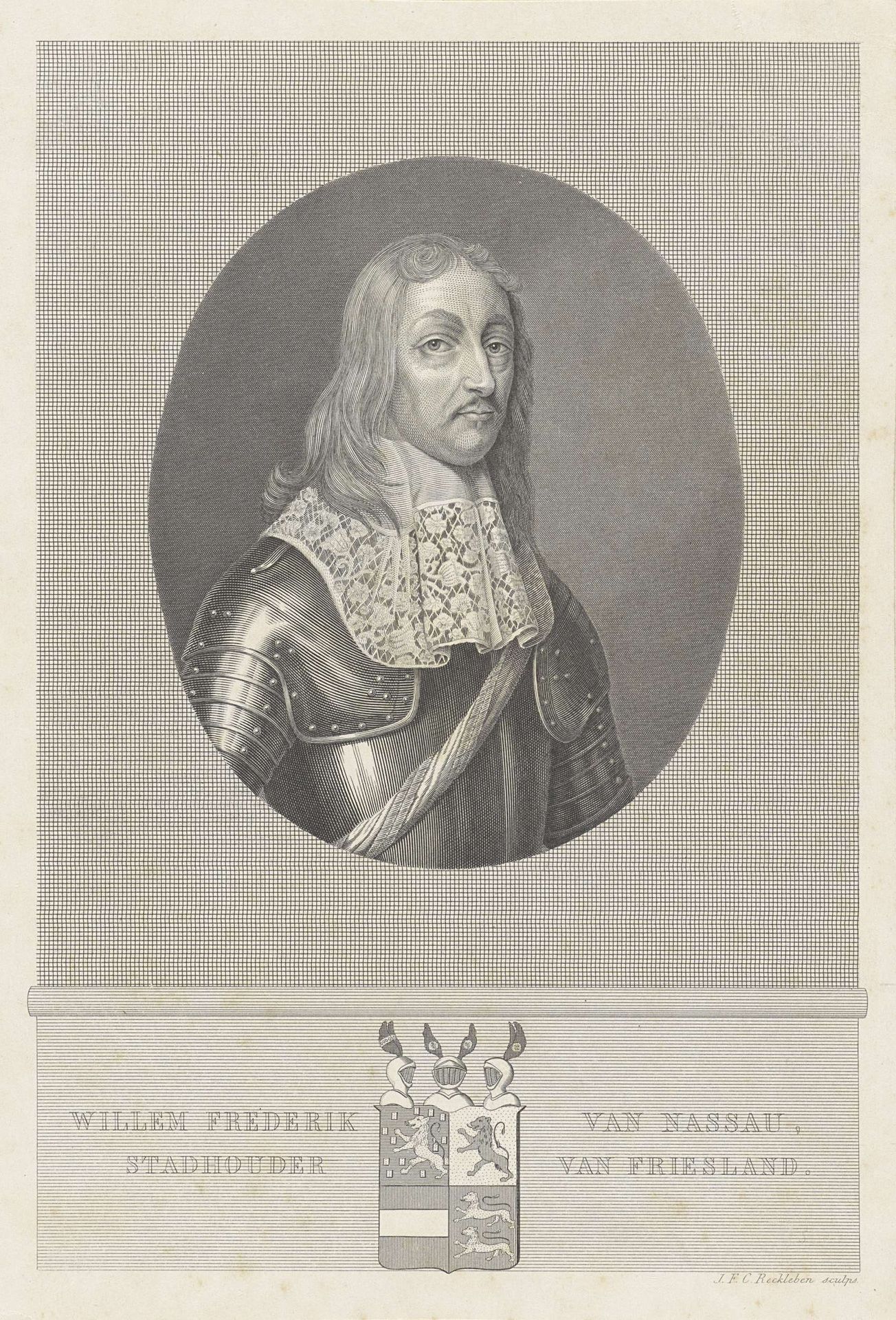 Portret van Willem Frederik, graaf van Nassau-Dietz by Jan Frederik Christiaan Reckleben