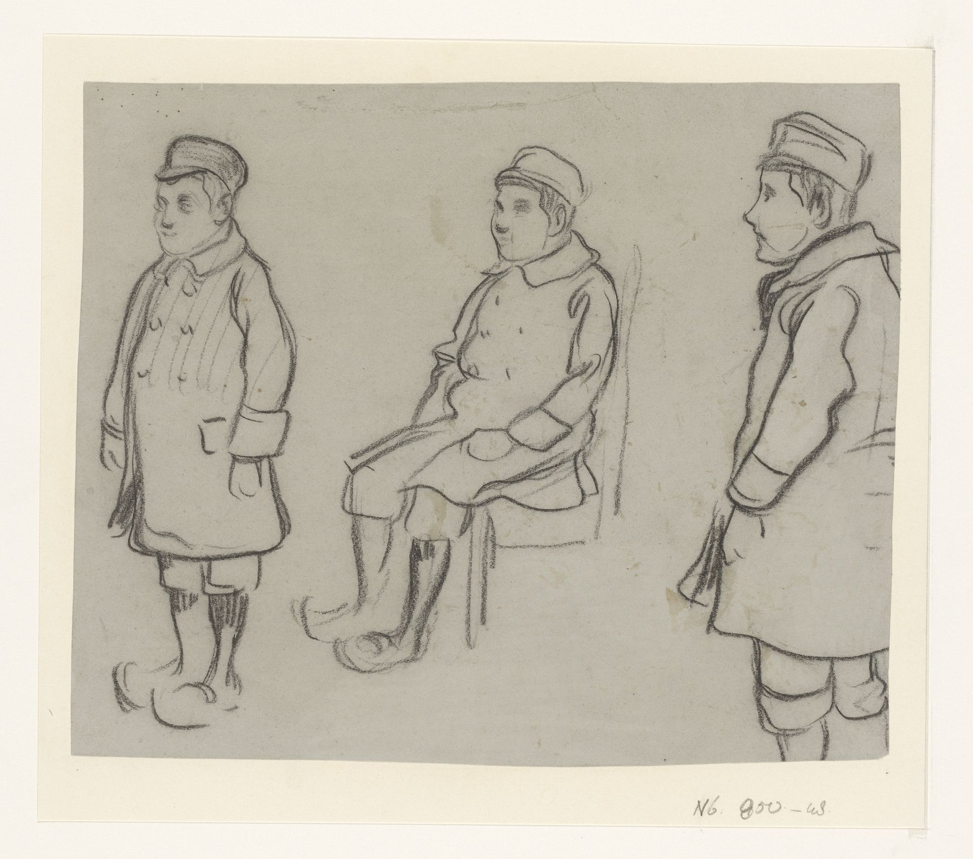 Schetsen van een boerenjongen by Jan de Waardt