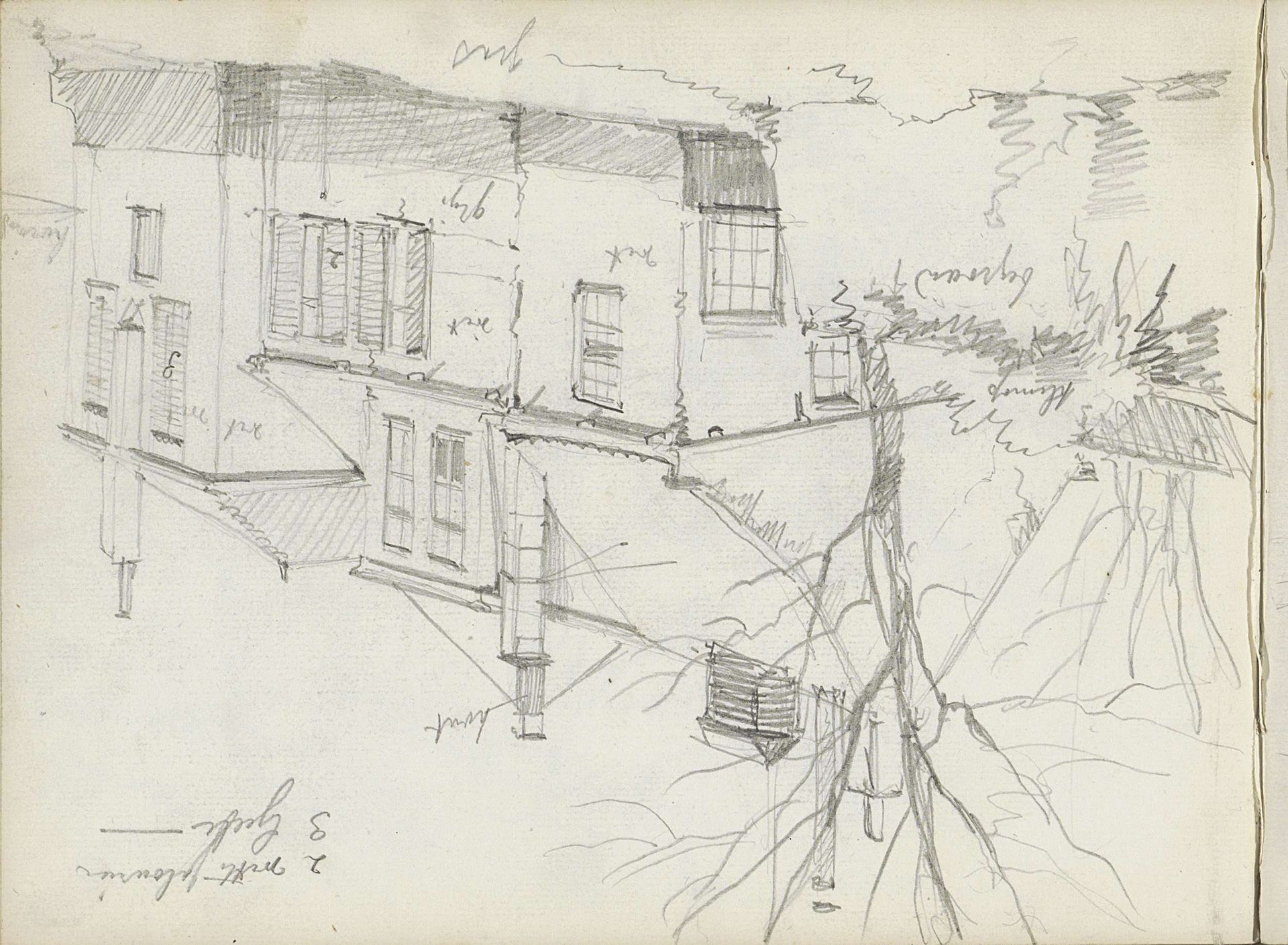 Huizen by Willem Koekkoek