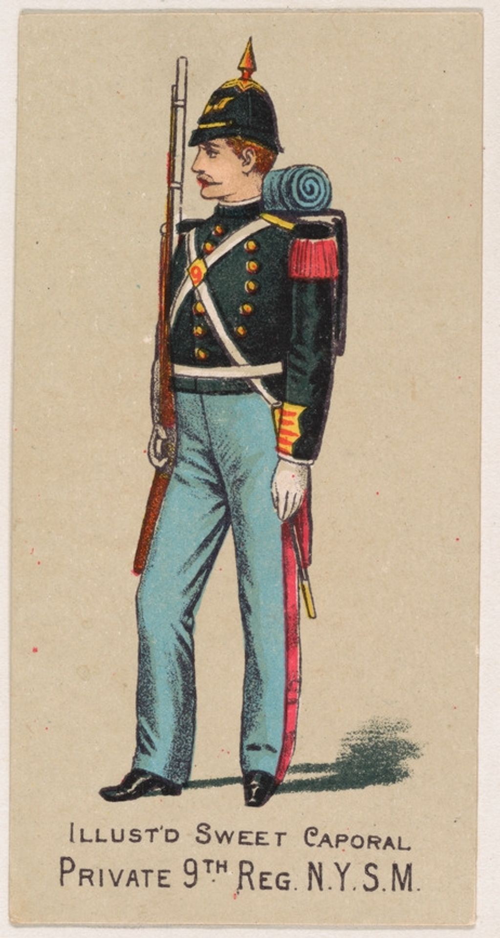 Private, 9th Regiment, New York State Militia, from the Military Series (N224) issued by Kinney Tobacco Company to promote Sweet Caporal Cigarettes by Kinney Brothers Tobacco Company