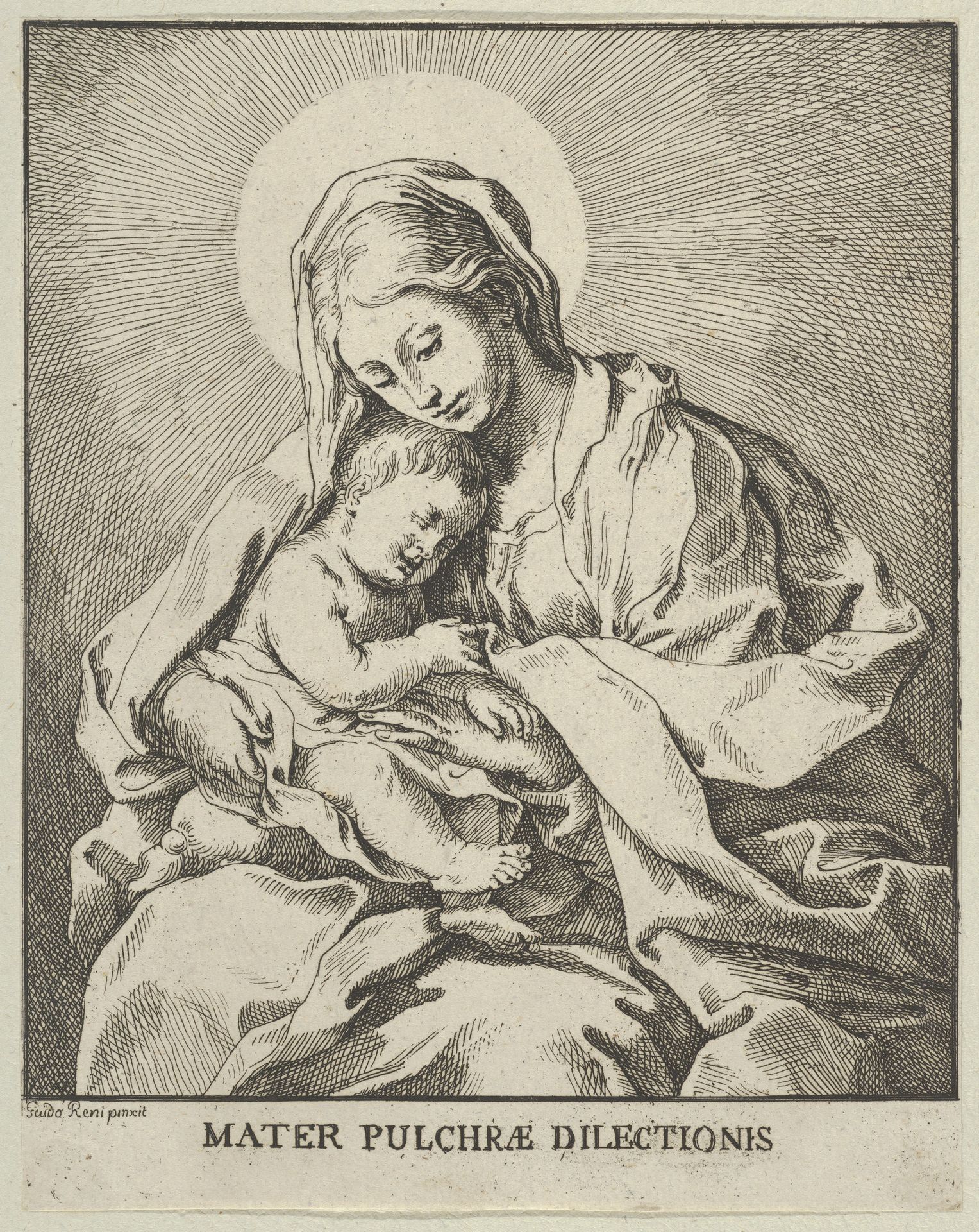 The Virgin holding the infant Christ, after Reni by Johann Christoph Winkler