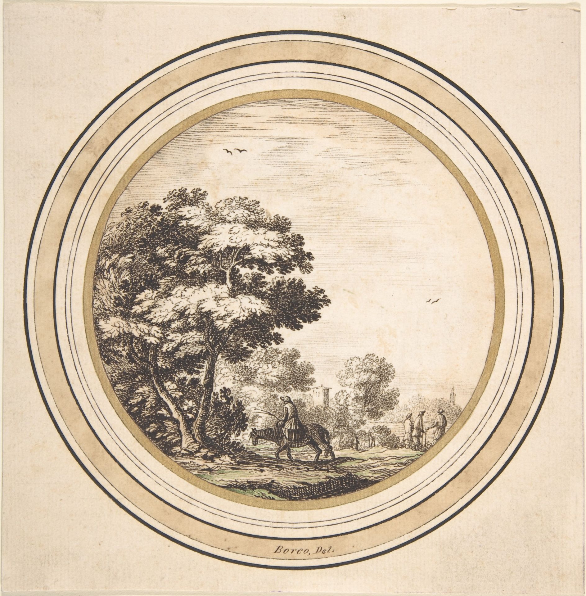 Man on a Donkey in a Landscape by Anonymous