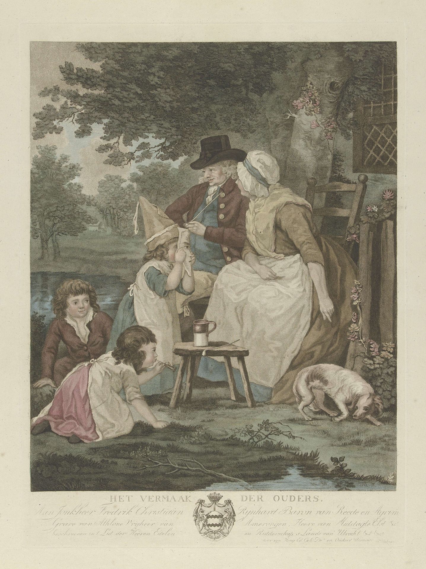 Ouders en spelende kinderen by Pieter Hendrik Jonxis