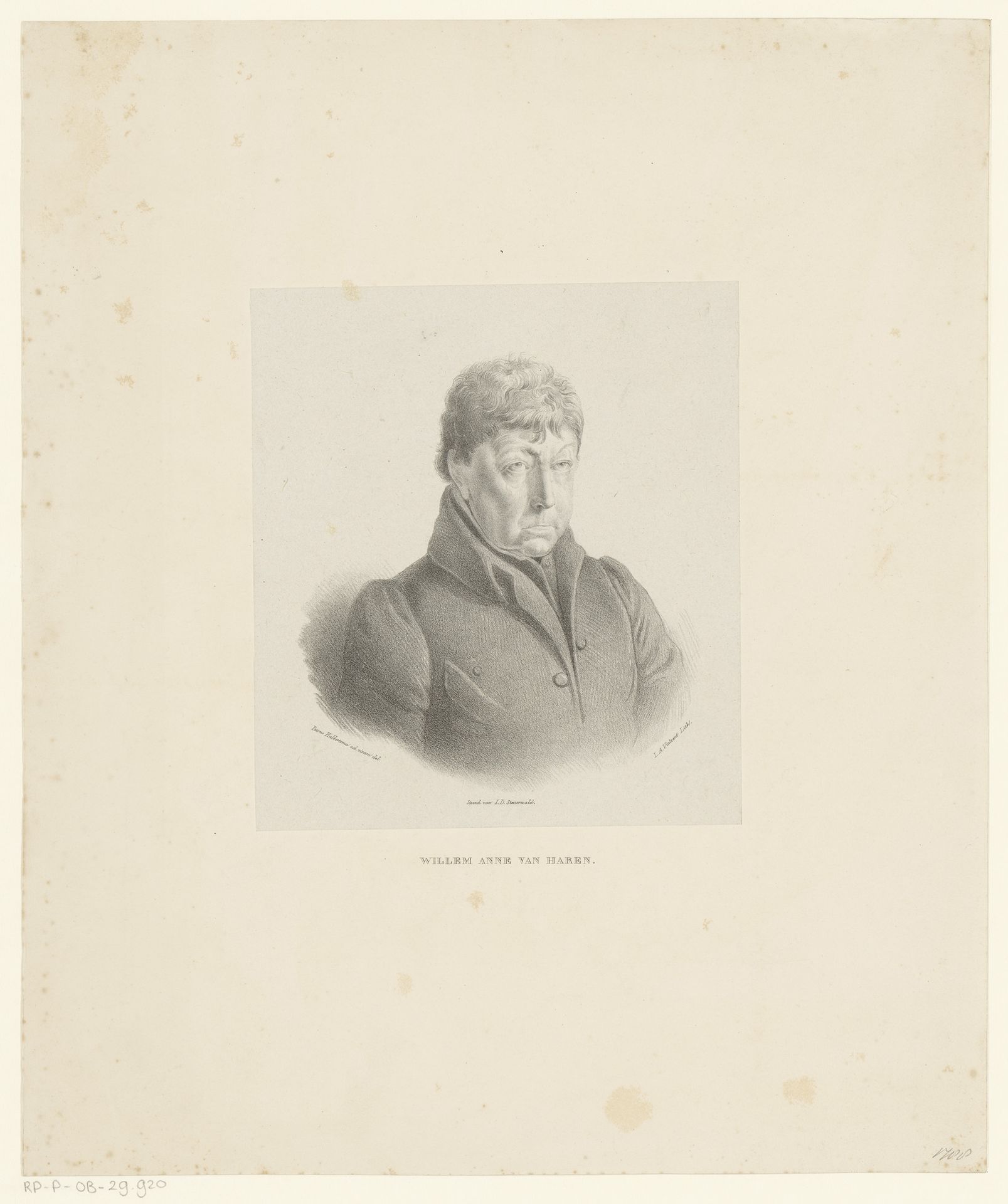 Portret van Willem Anne van Haren by Lodewijk Anthony Vintcent