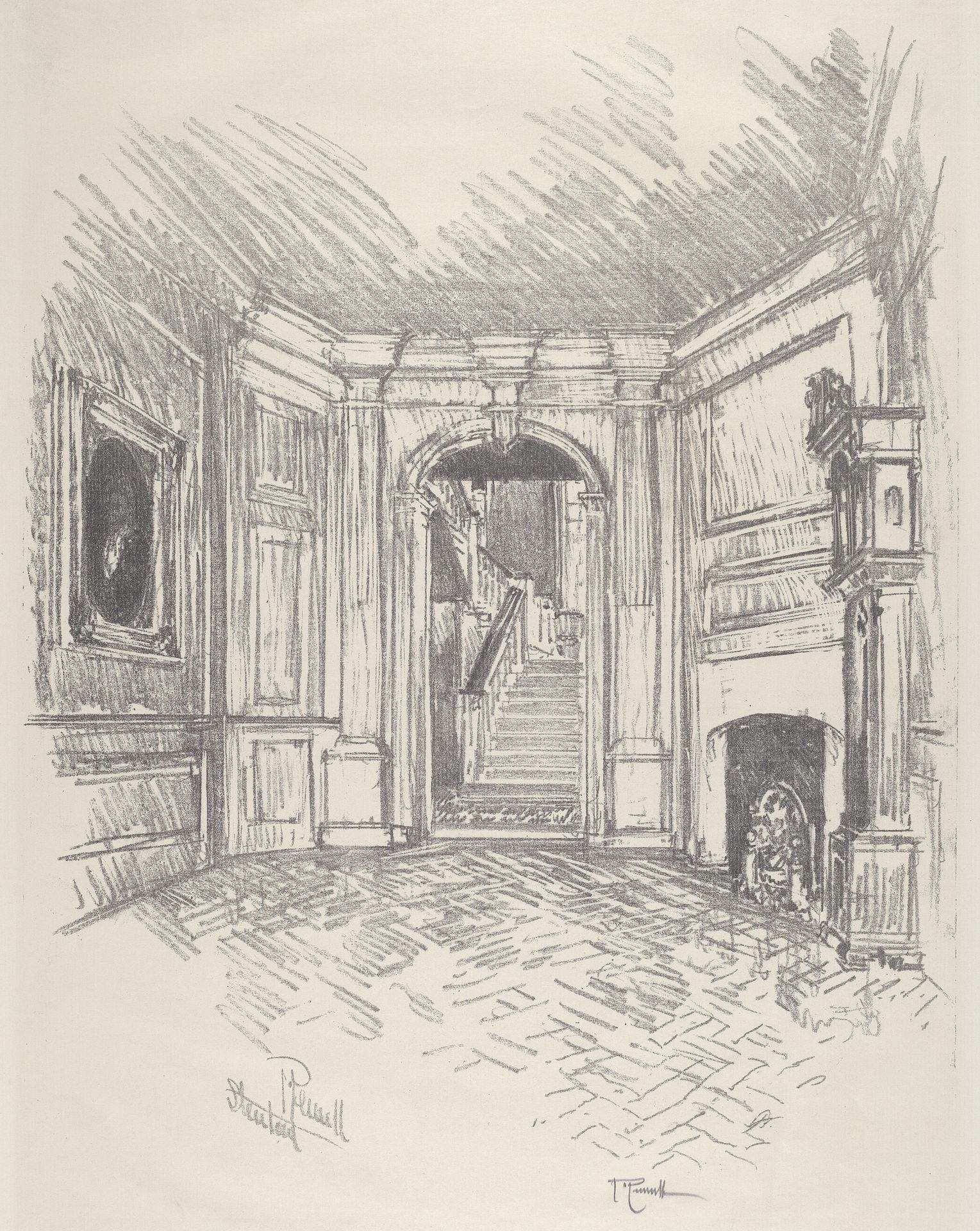 The Hall, Stenton by Joseph Pennell