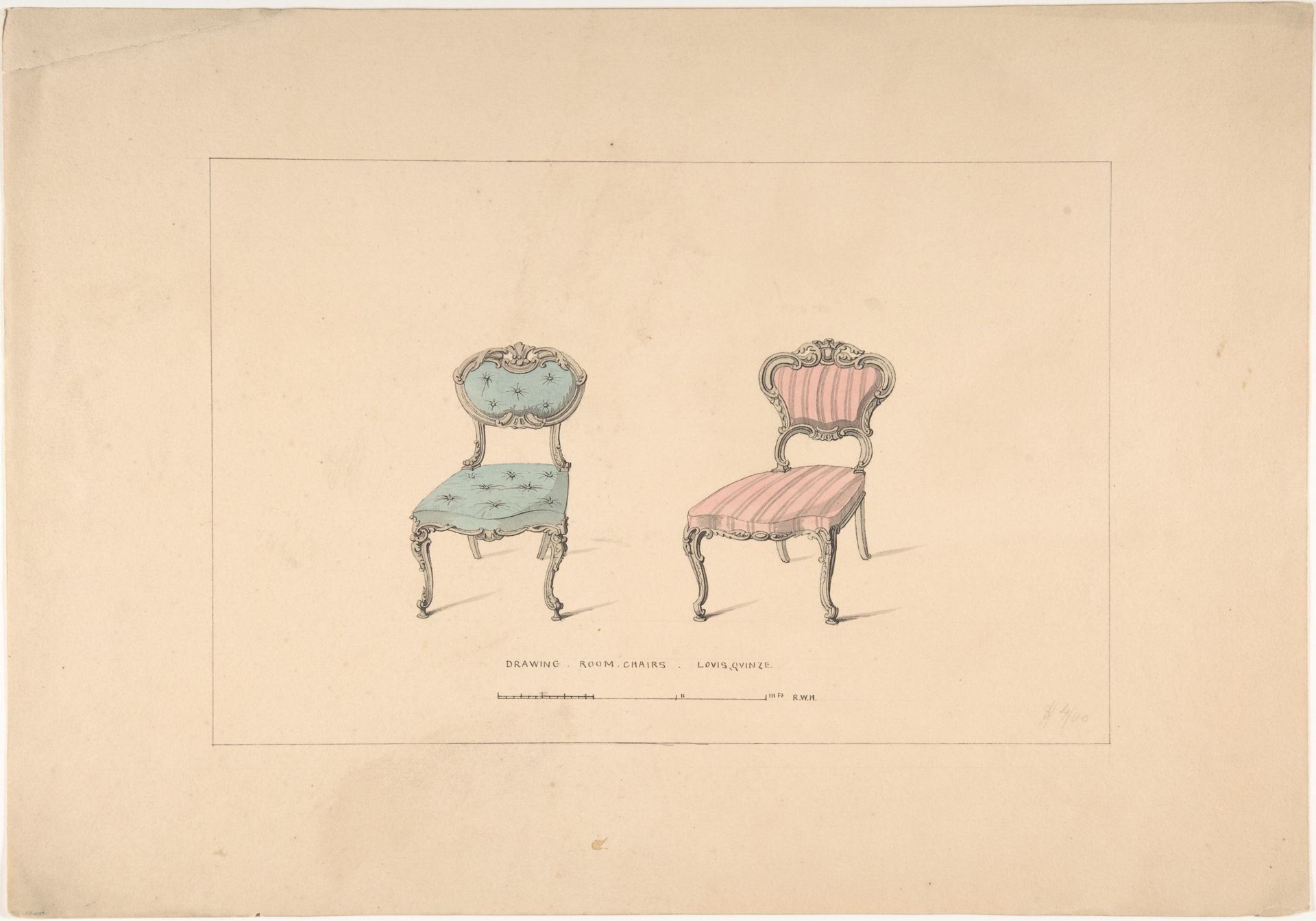 Design for Drawing Room Chairs, Louis Quinze Style by Robert William Hume