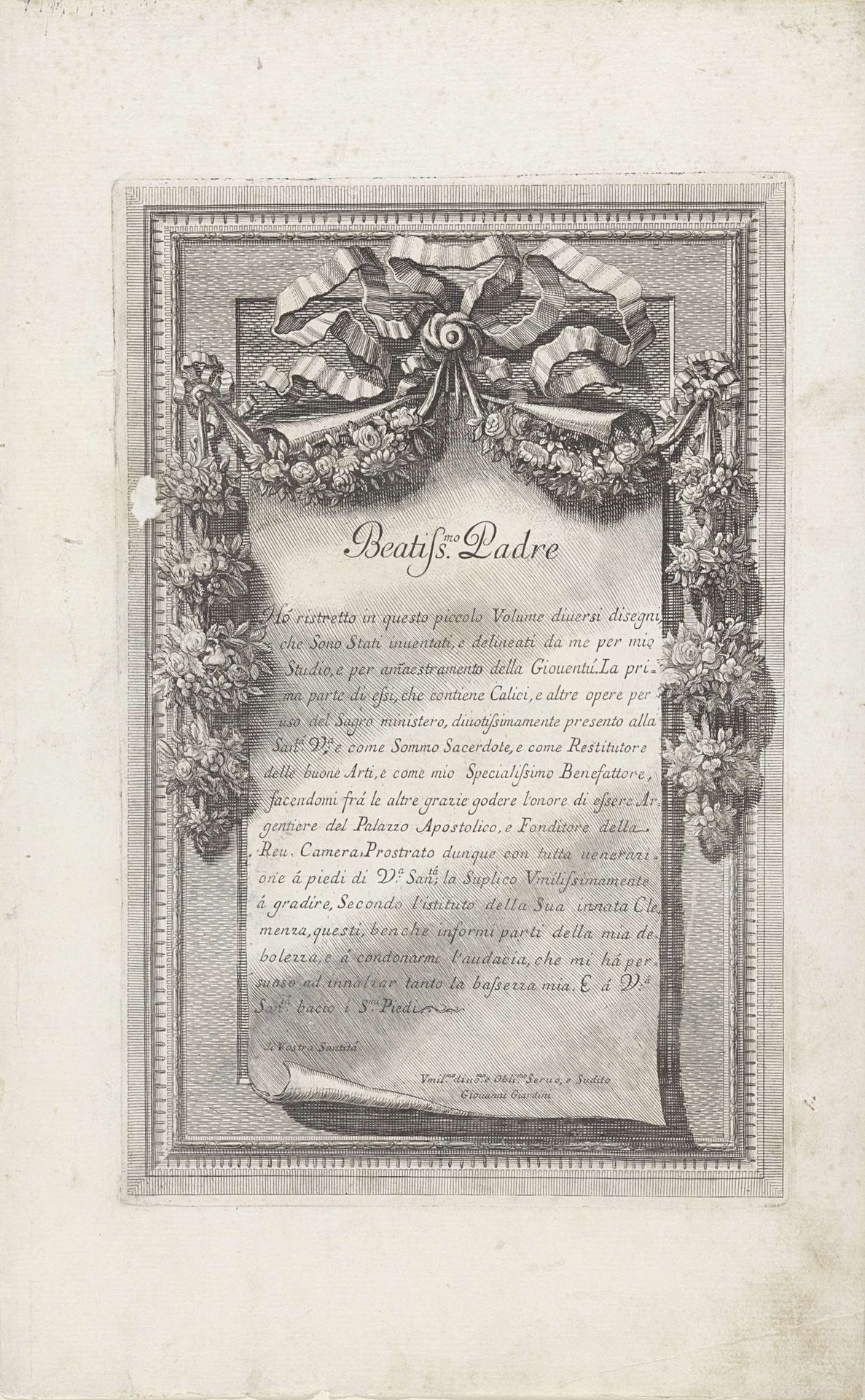 Opdracht met guirlande by Maximilian Joseph Limpach