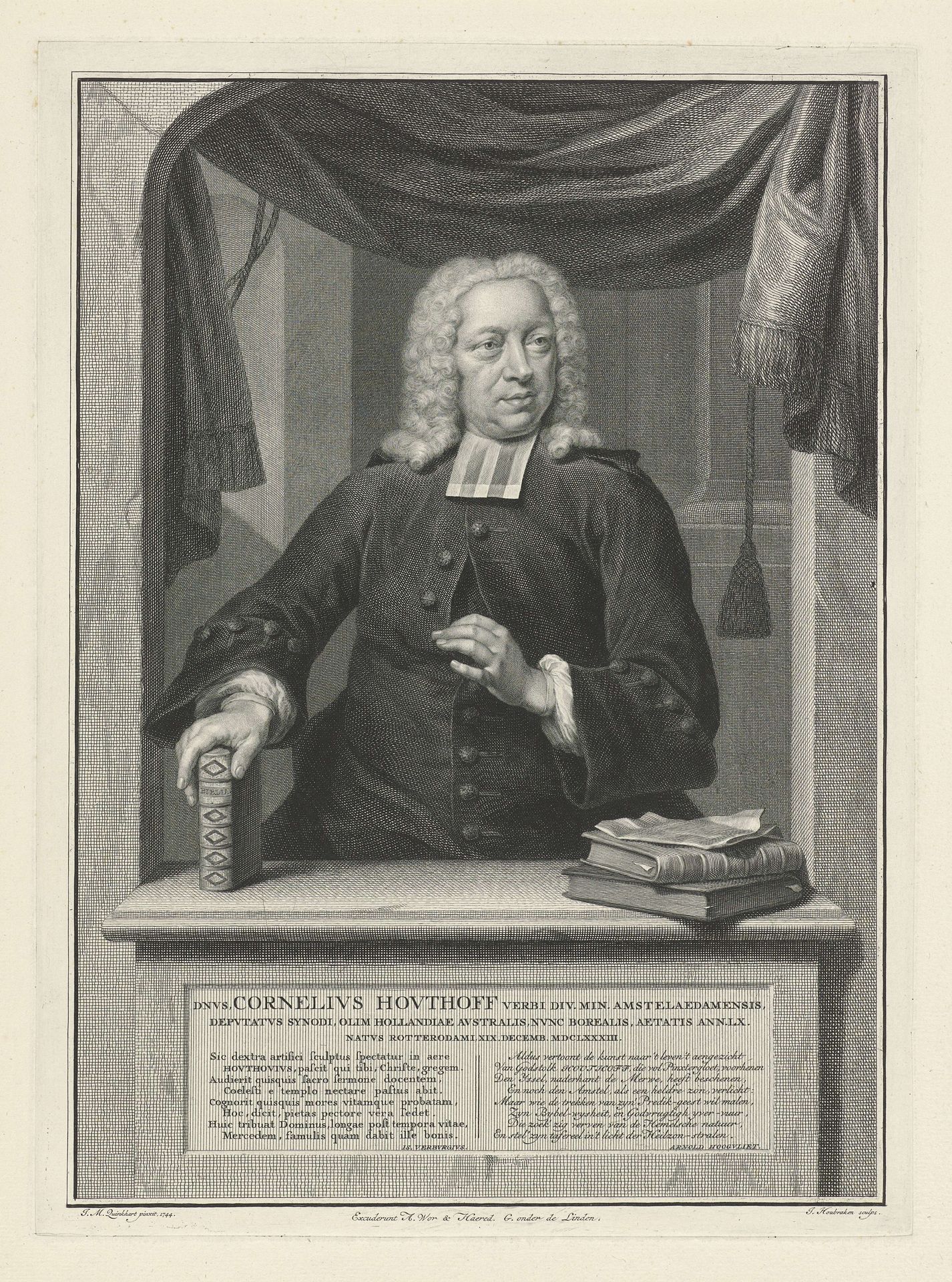 Portret van Cornelis Houthoff by Jacob Houbraken