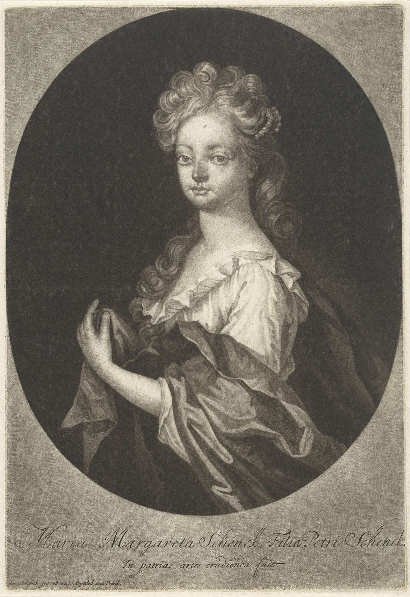 Portret van Maria Margaretha Schenk by Pieter Schenk