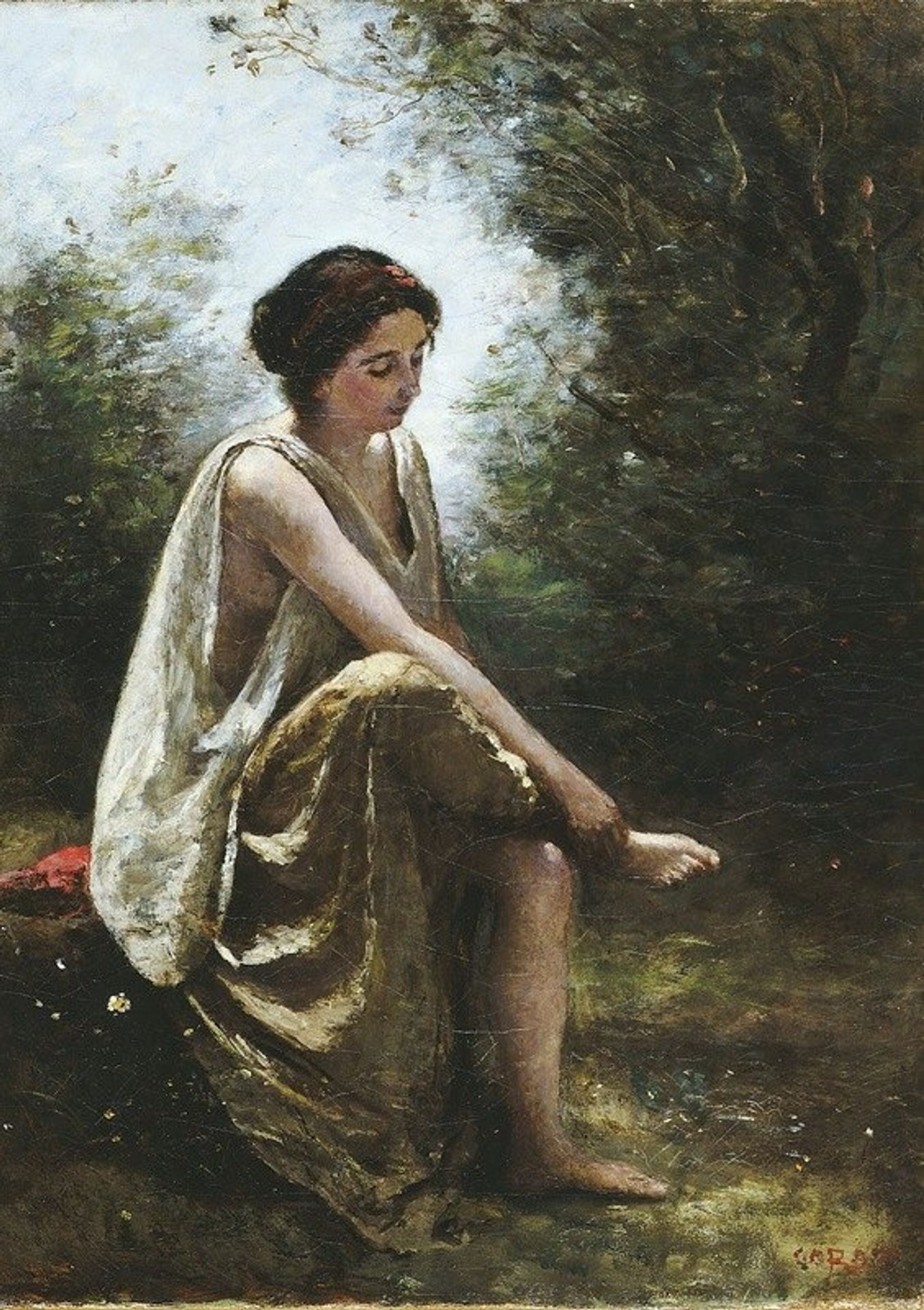 Wounded Eurydice by Camille Corot