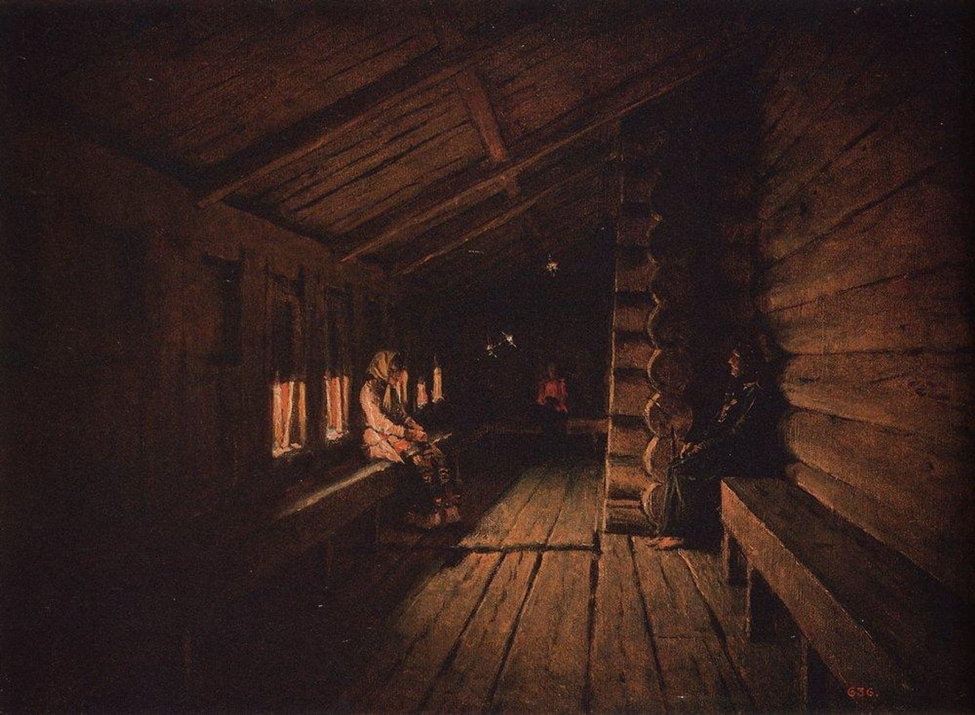 Before the Confession at the Entrance to a Village Church by Vasily Vereshchagin