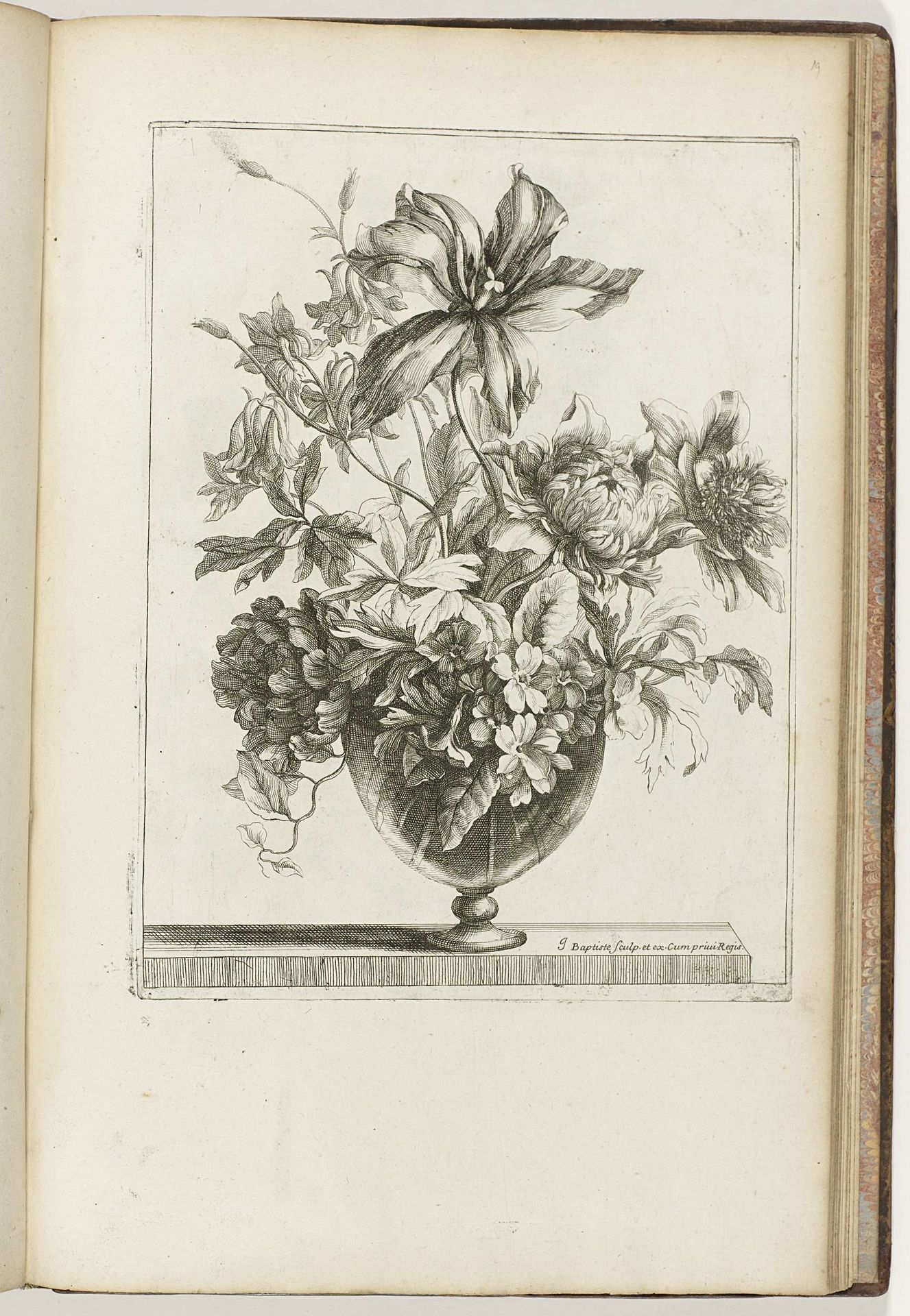 Boeket in glazen vaas by Jean-Baptiste Monnoyer