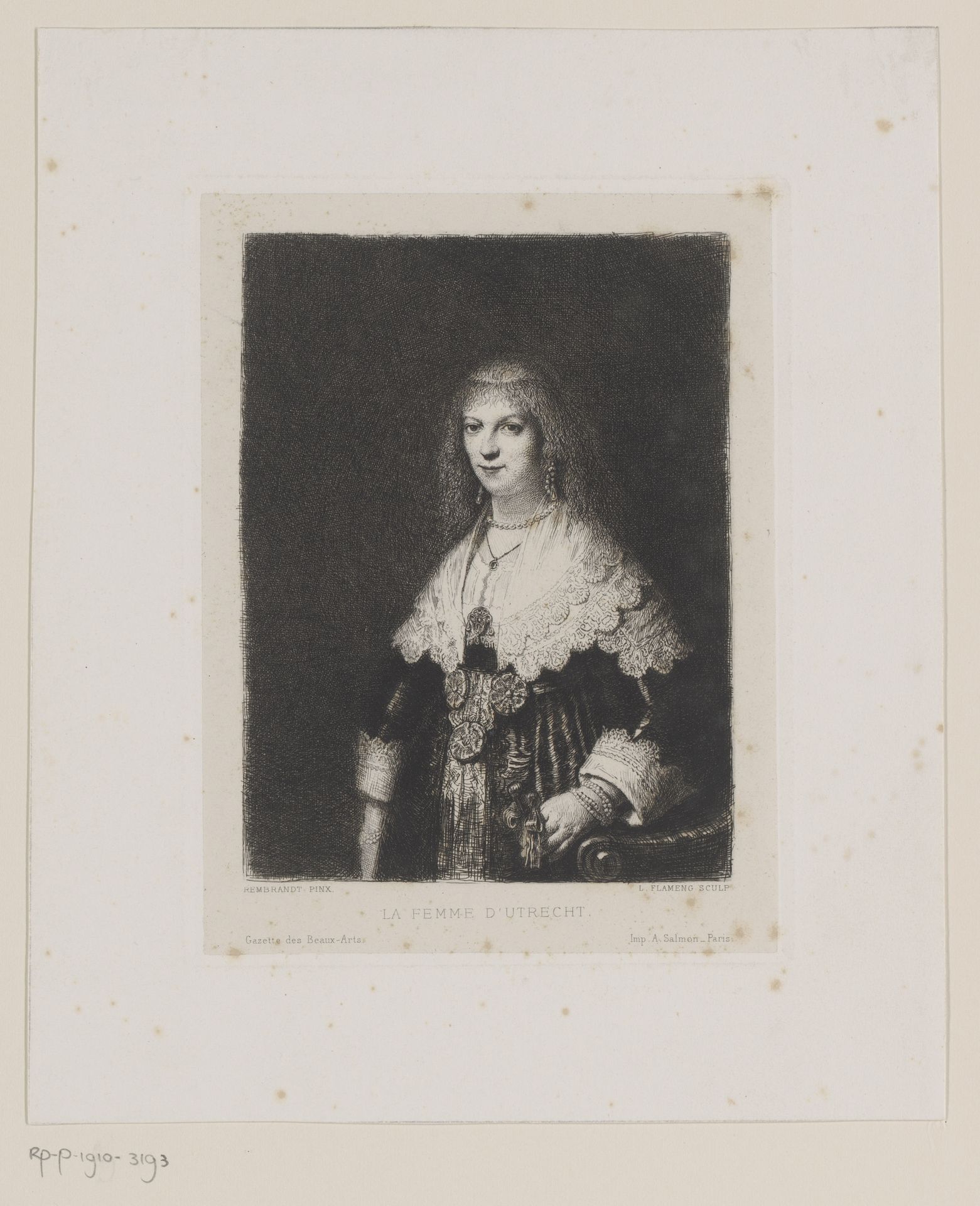 Portret van een vrouw, mogelijk Maria Trip by Léopold Flameng
