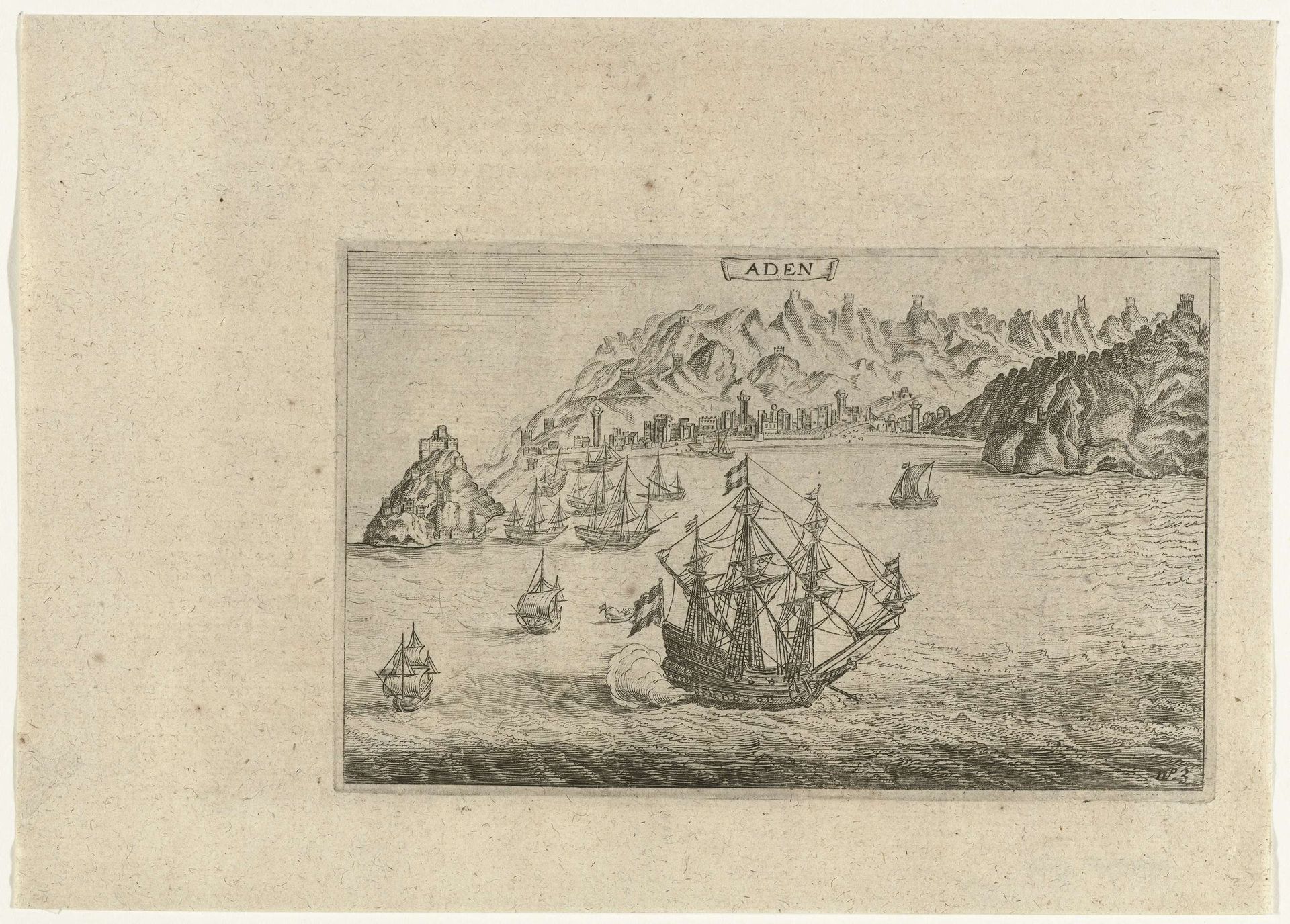 De haven van Aden, 1613 by Adriaen Matham