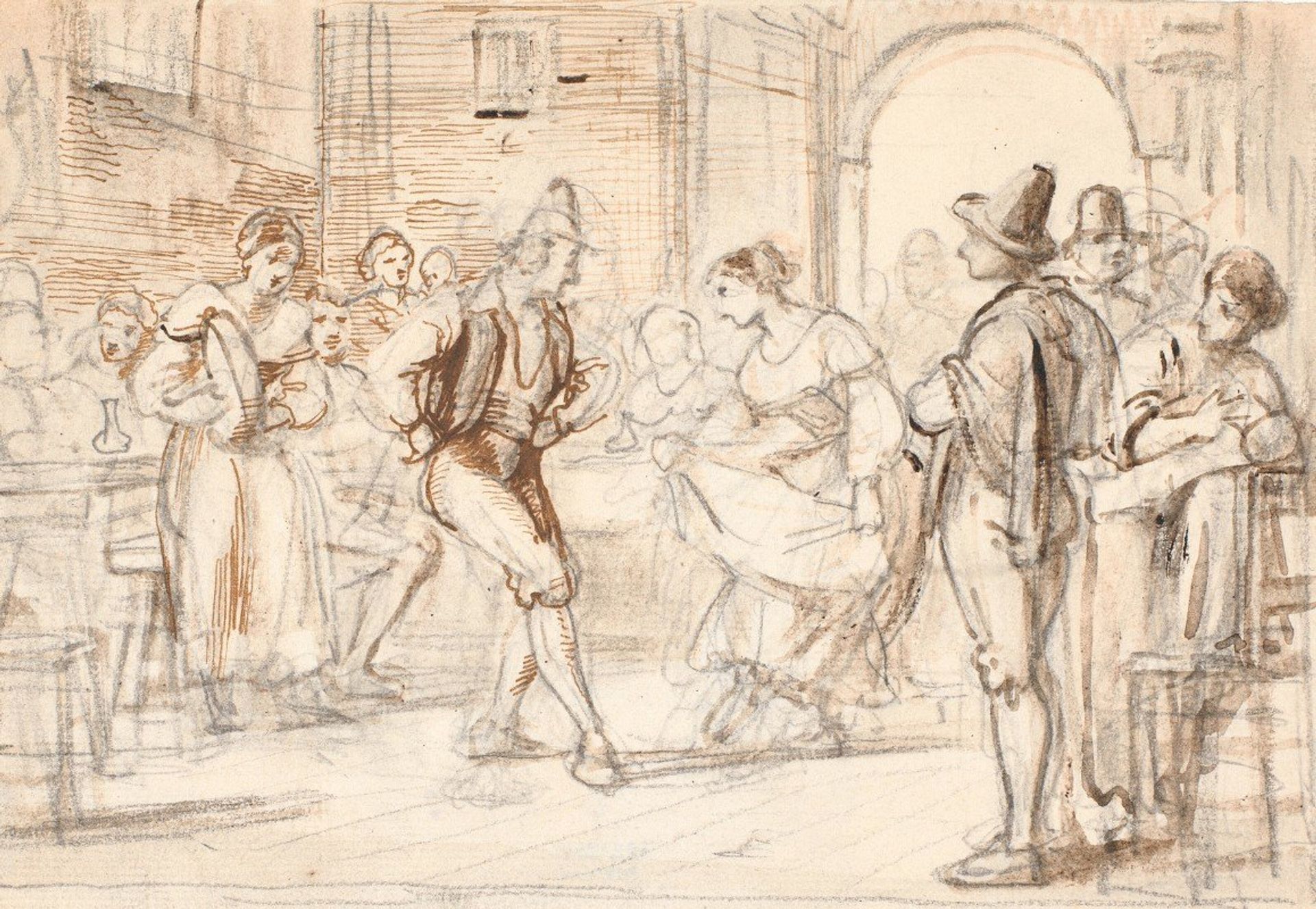Dans i et osteri by Wilhelm Marstrand