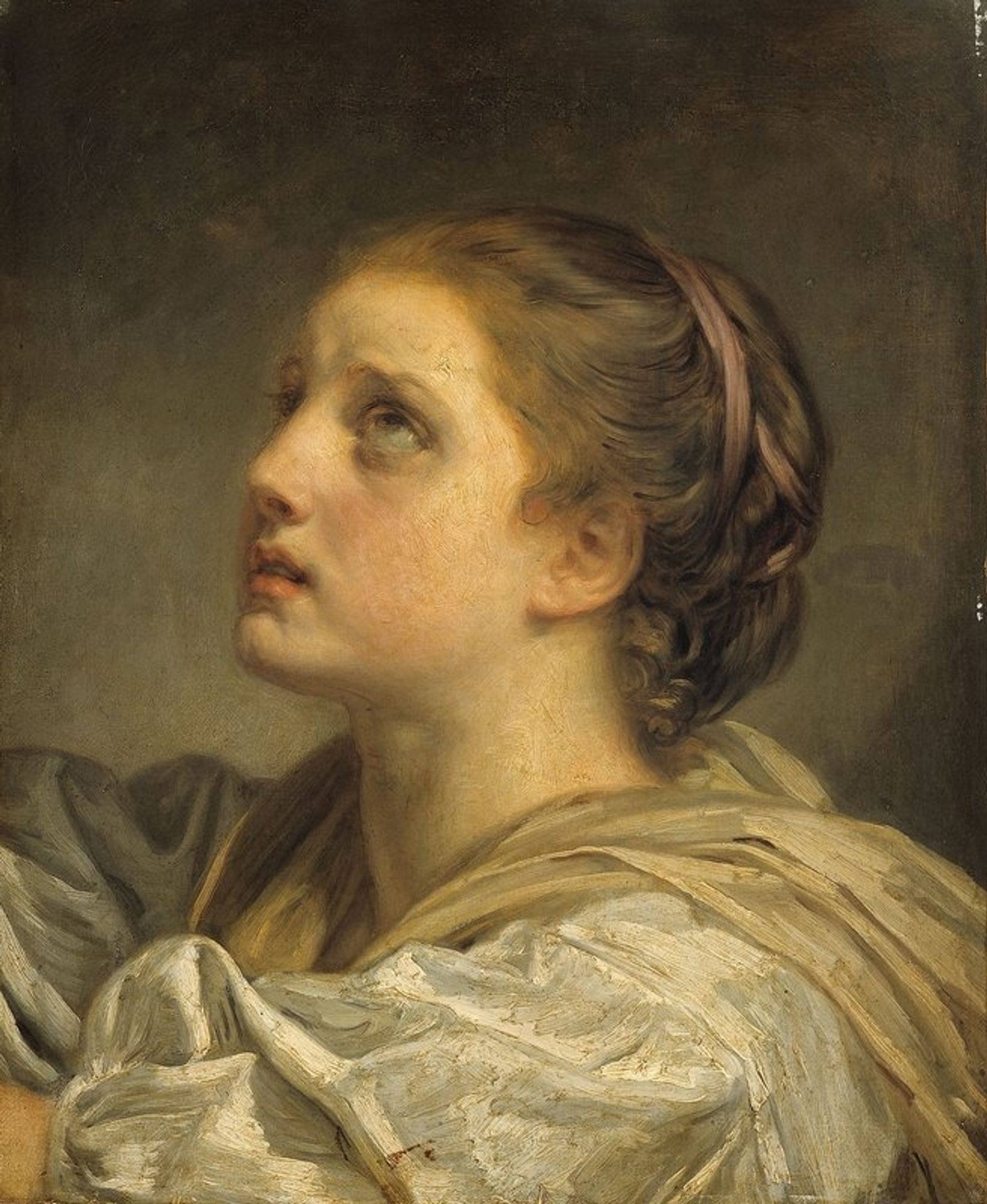 Tête de jeune femme by Jean-Baptiste Greuze