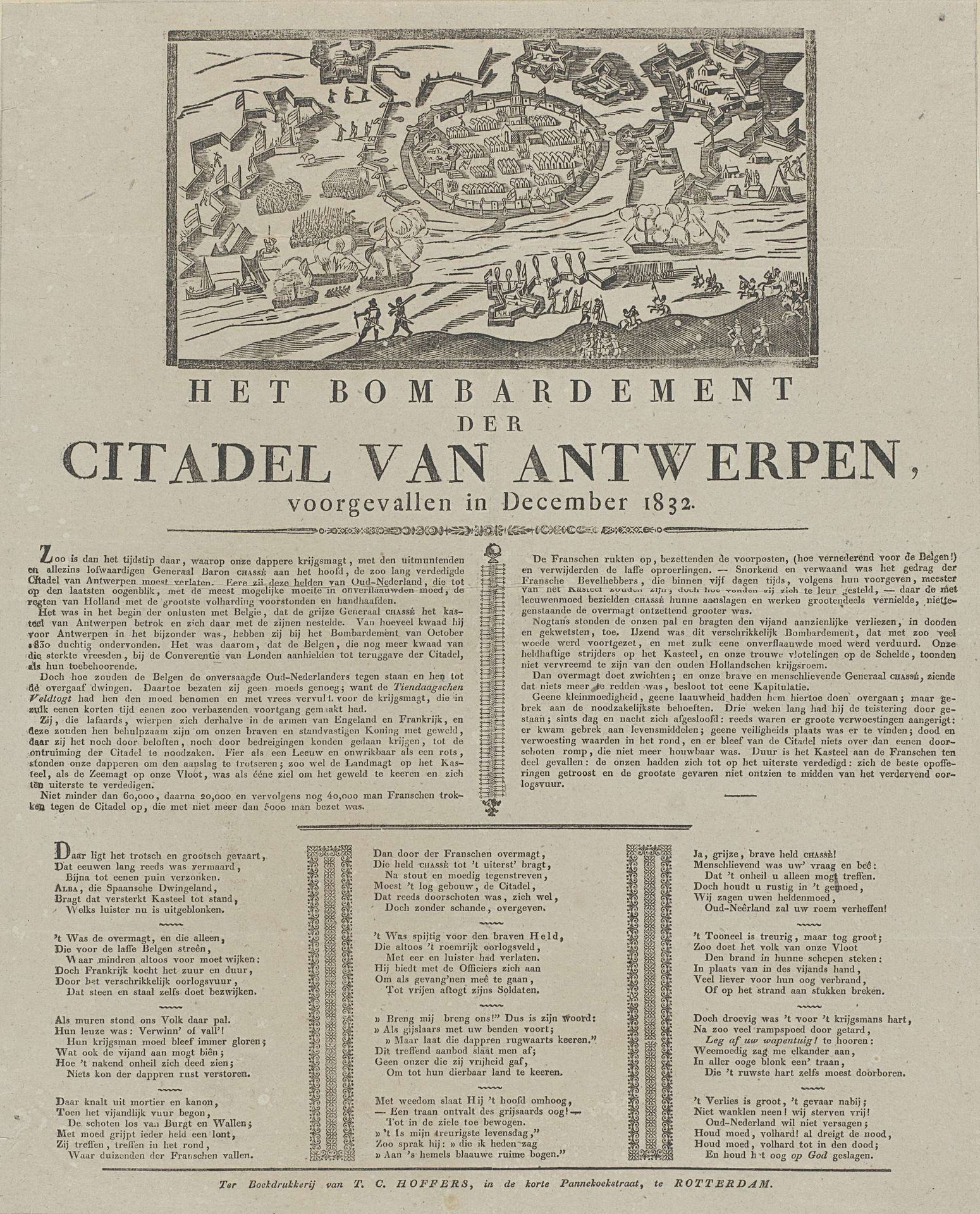 Het Bombardement der Citadel van Antwerpen, voorgevallen in December 1832 by Anonymous