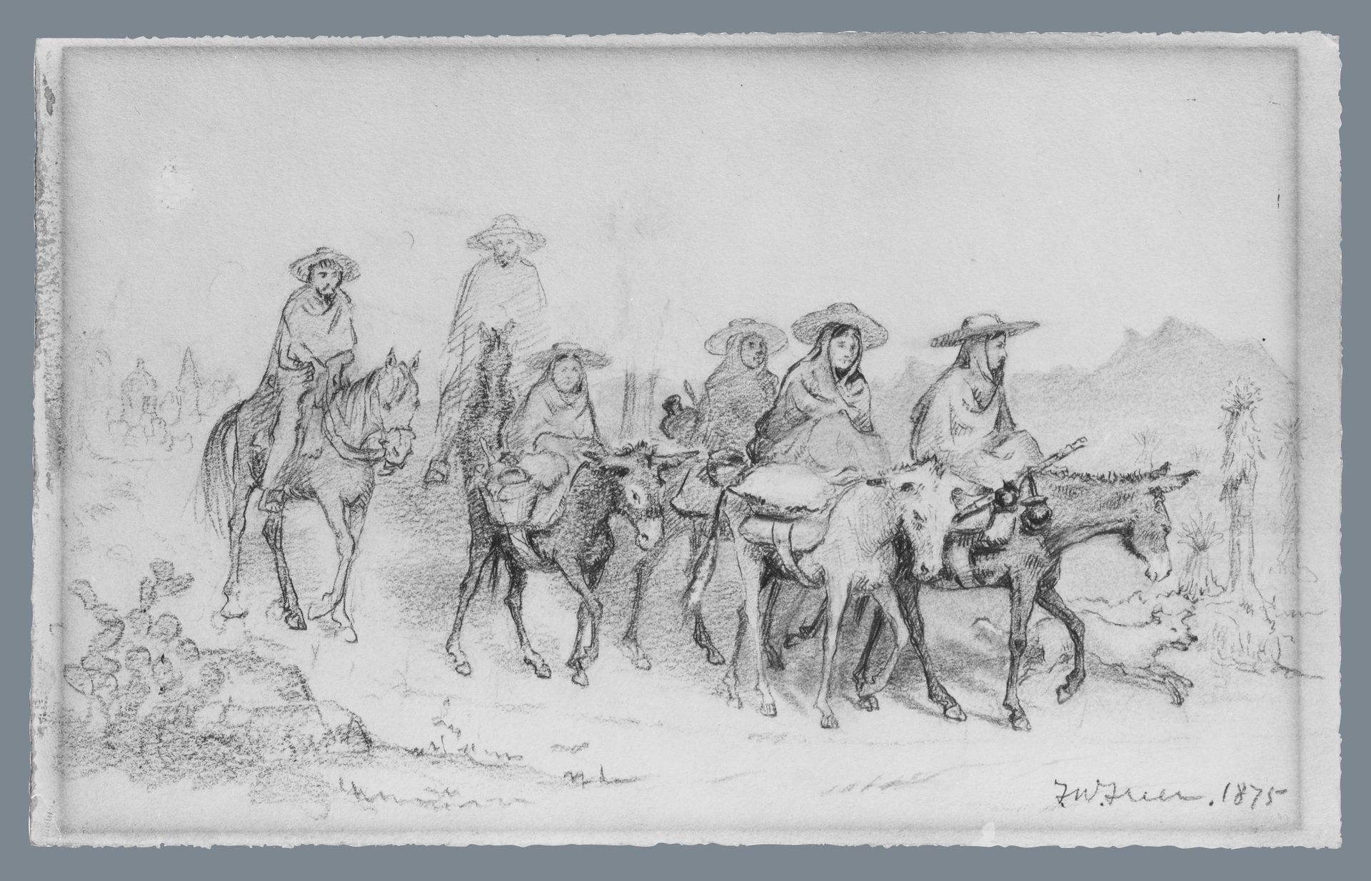Mexicans Travelling in the Desert by Frederick Warren Freer