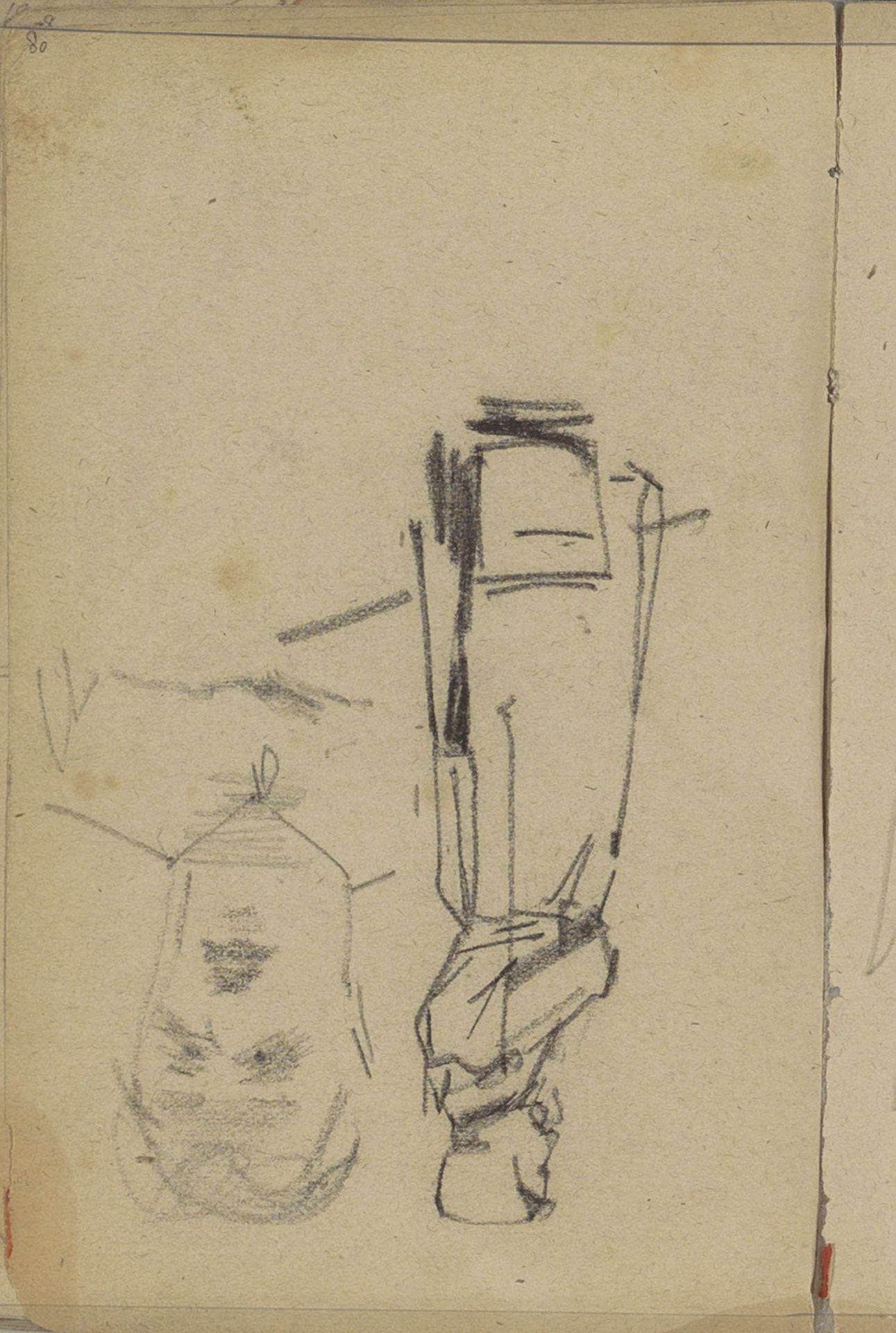 Staande vrouw en een mannenhoofd by George Hendrik Breitner
