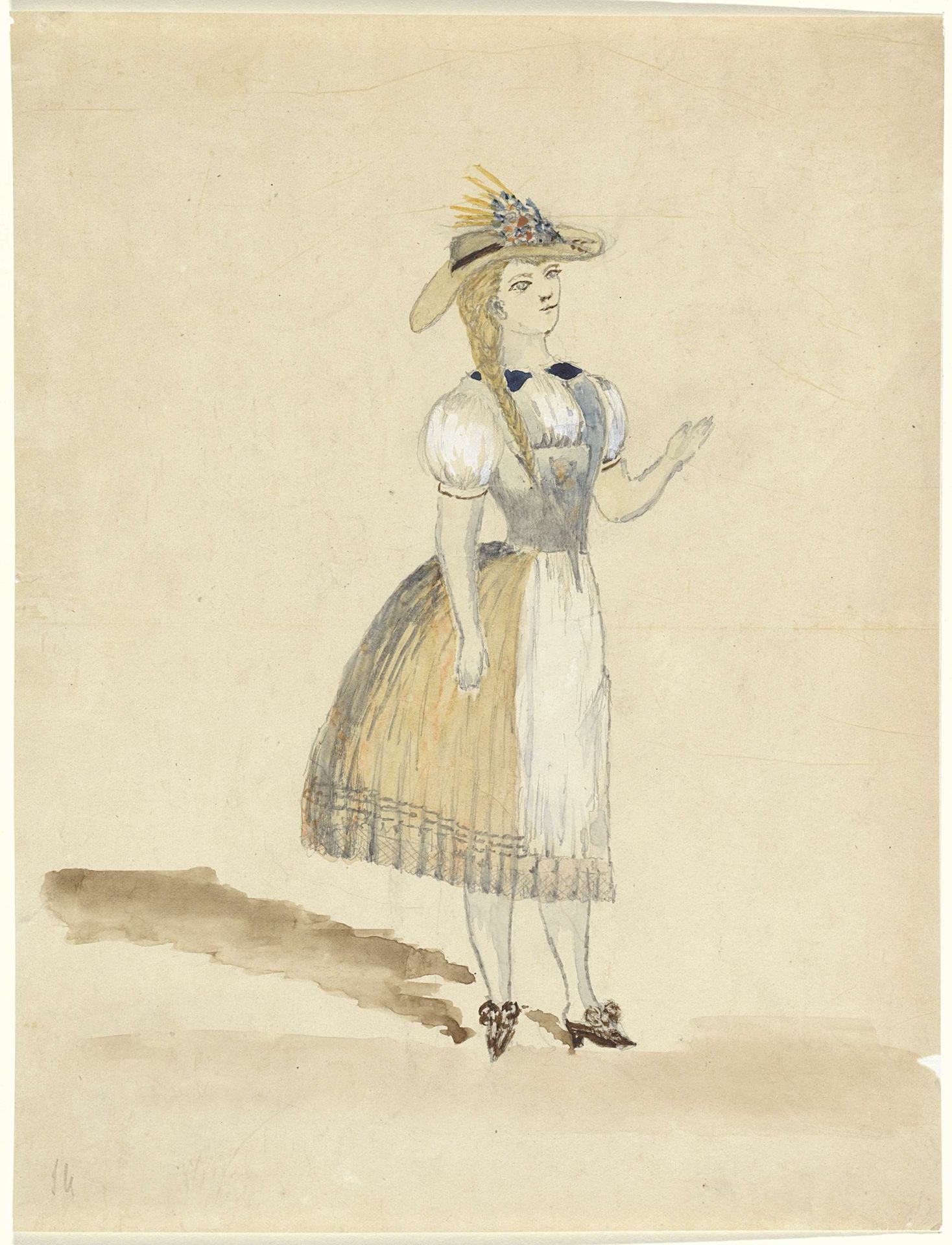 Staand meisje in klederdracht by Pieter van Loon