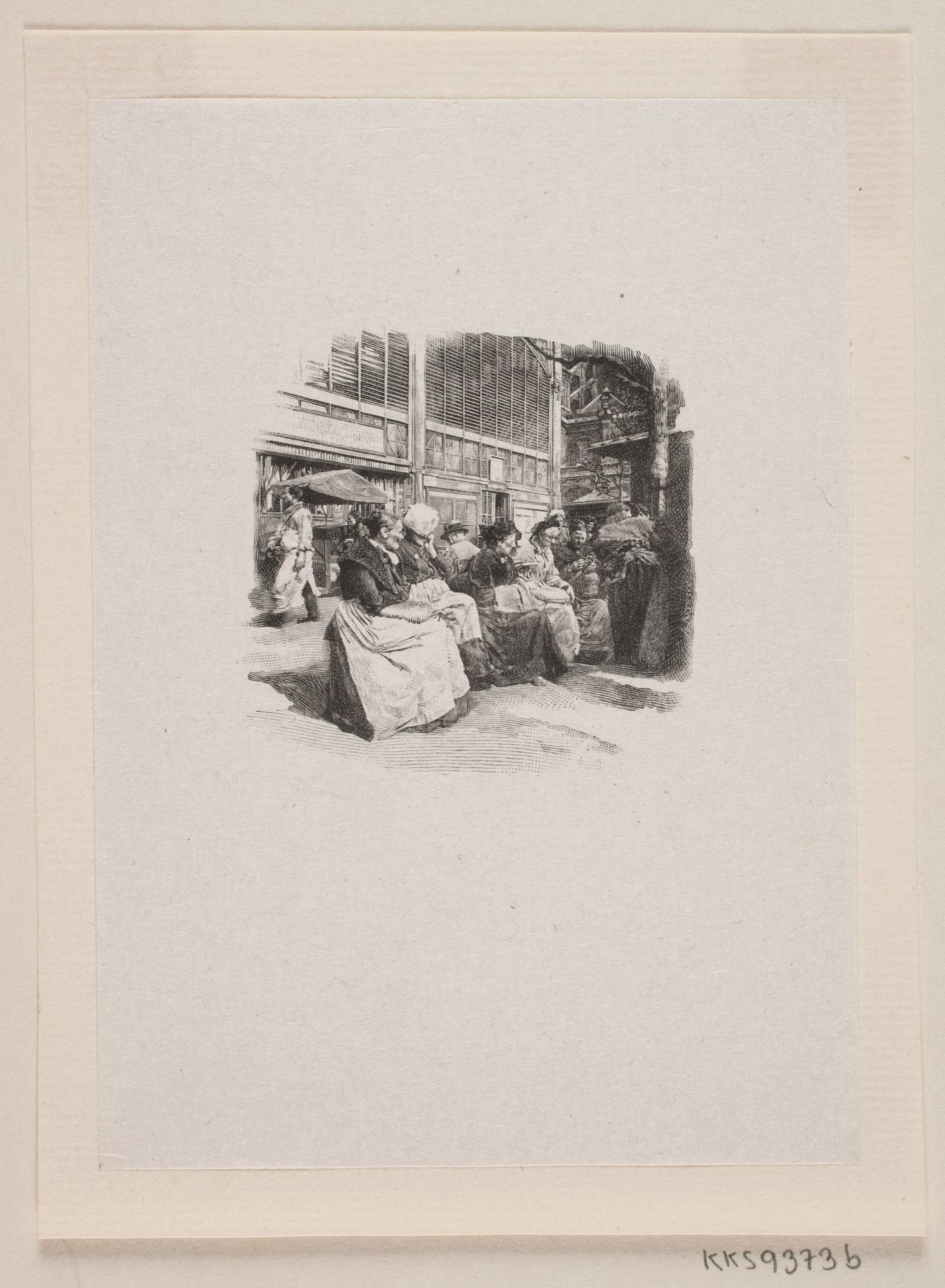 Koner på en bænk, Paris by Henrik Arnold Hamilkar Sørensen