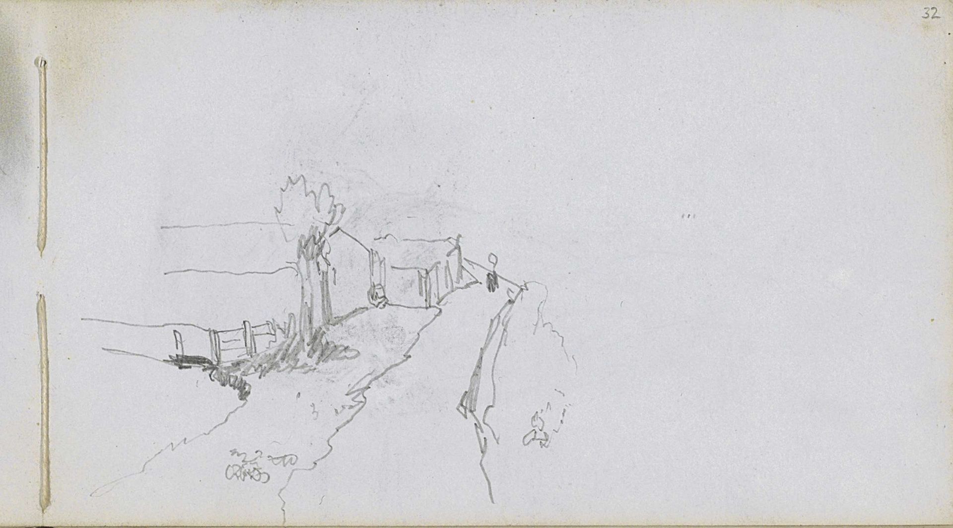 Plattelandswoning aan een weg by Johan Hendrik Weissenbruch